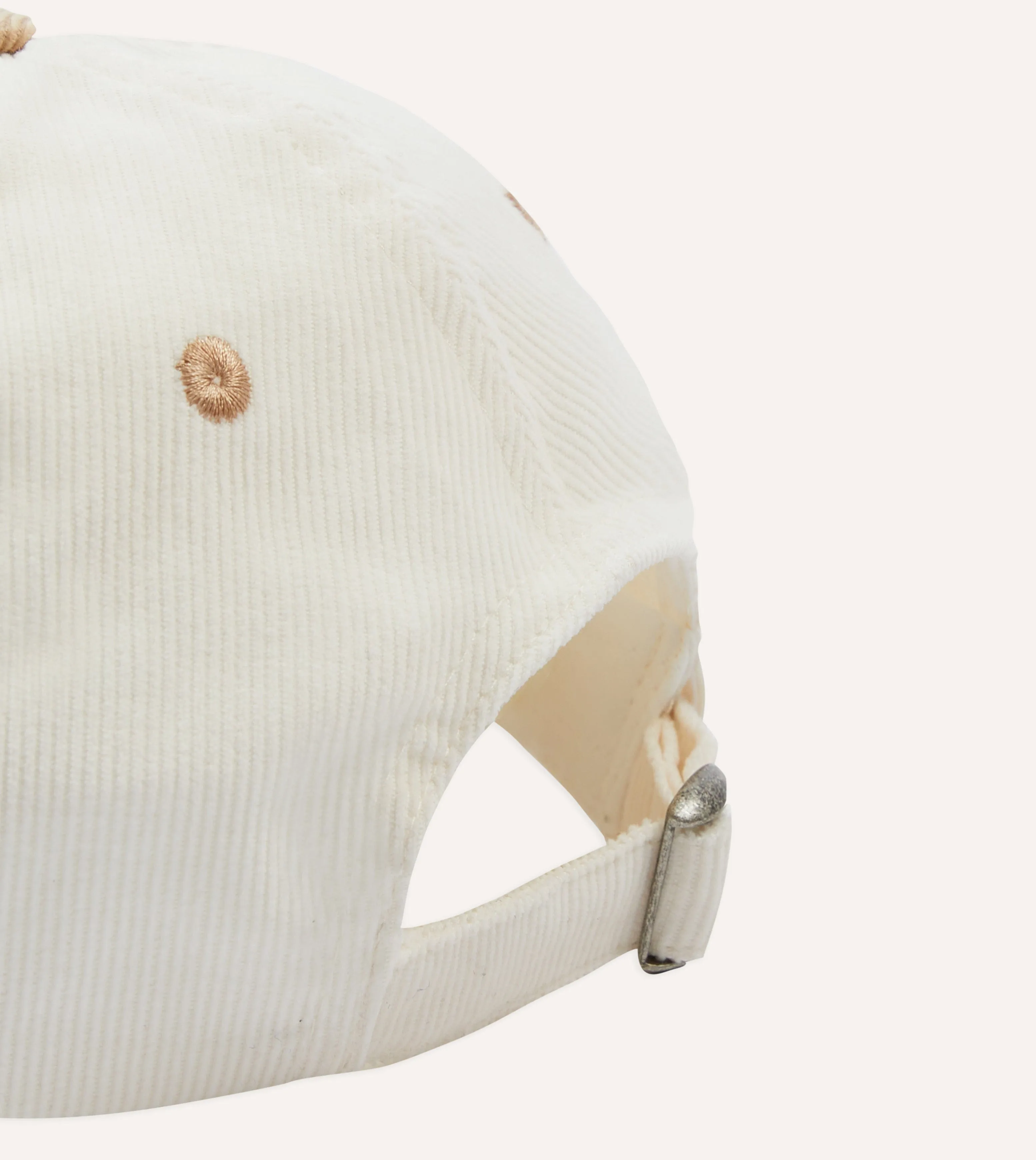 Ecru Motel Cotton Corduroy Baseball Cap sold by Drake's London product image thumbnail 2