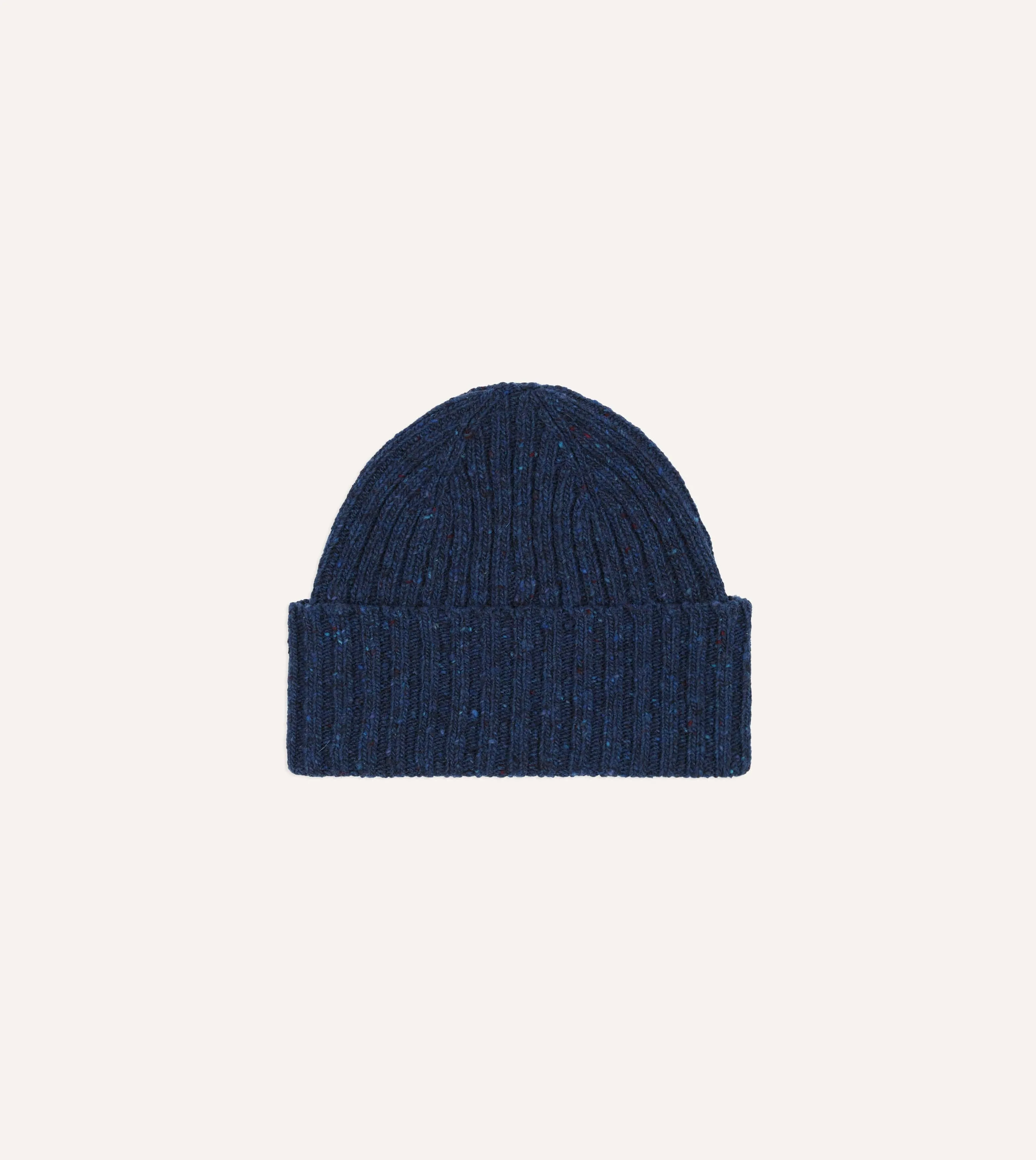Blue Ribbed Merino Donegal Knit Cap sold by Drake's London