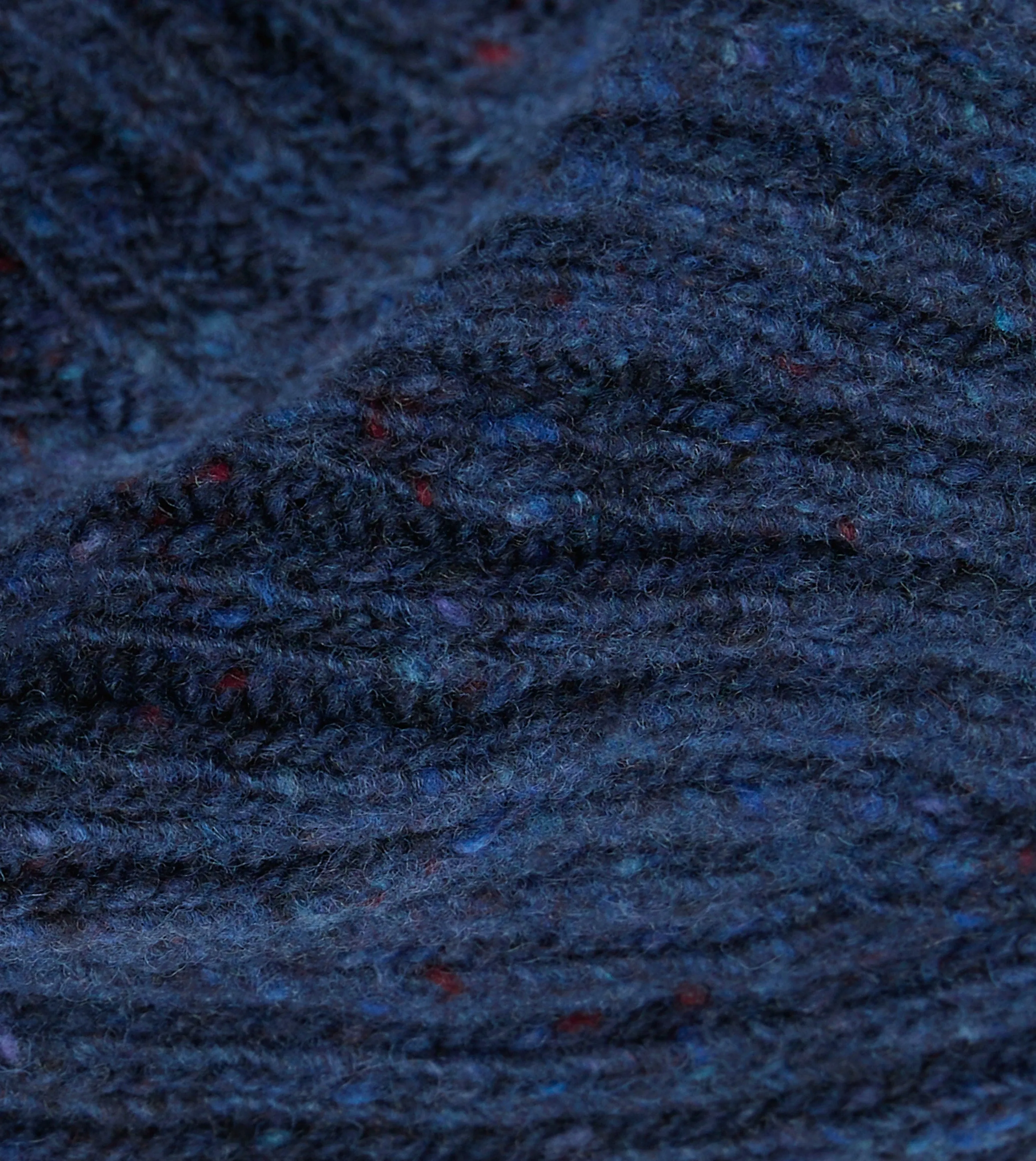 Blue Ribbed Merino Donegal Knit Cap sold by Drake's London product image thumbnail 2