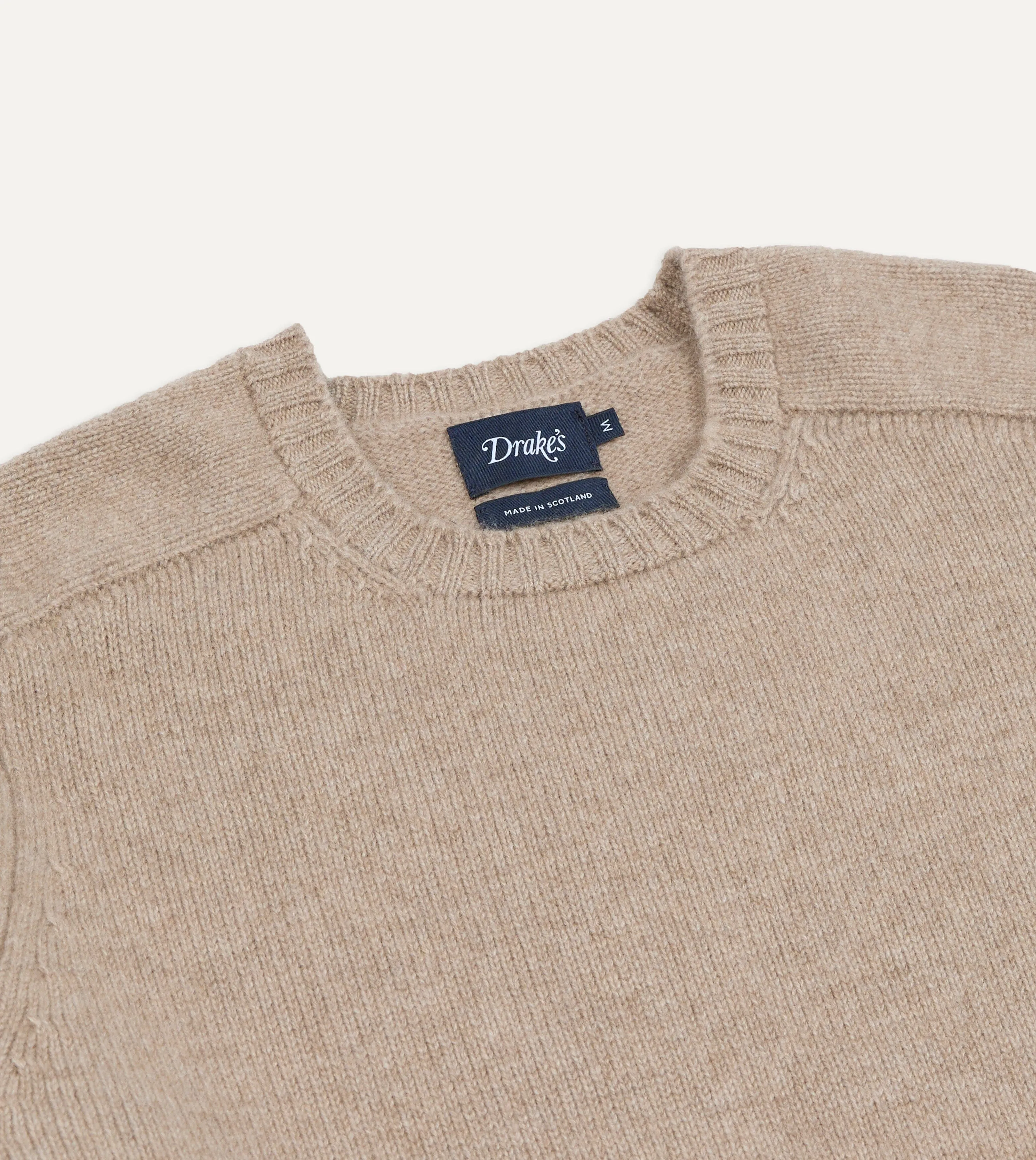 Oatmeal Cashmere Crew Neck Jumper sold by Drake's London product image thumbnail 3
