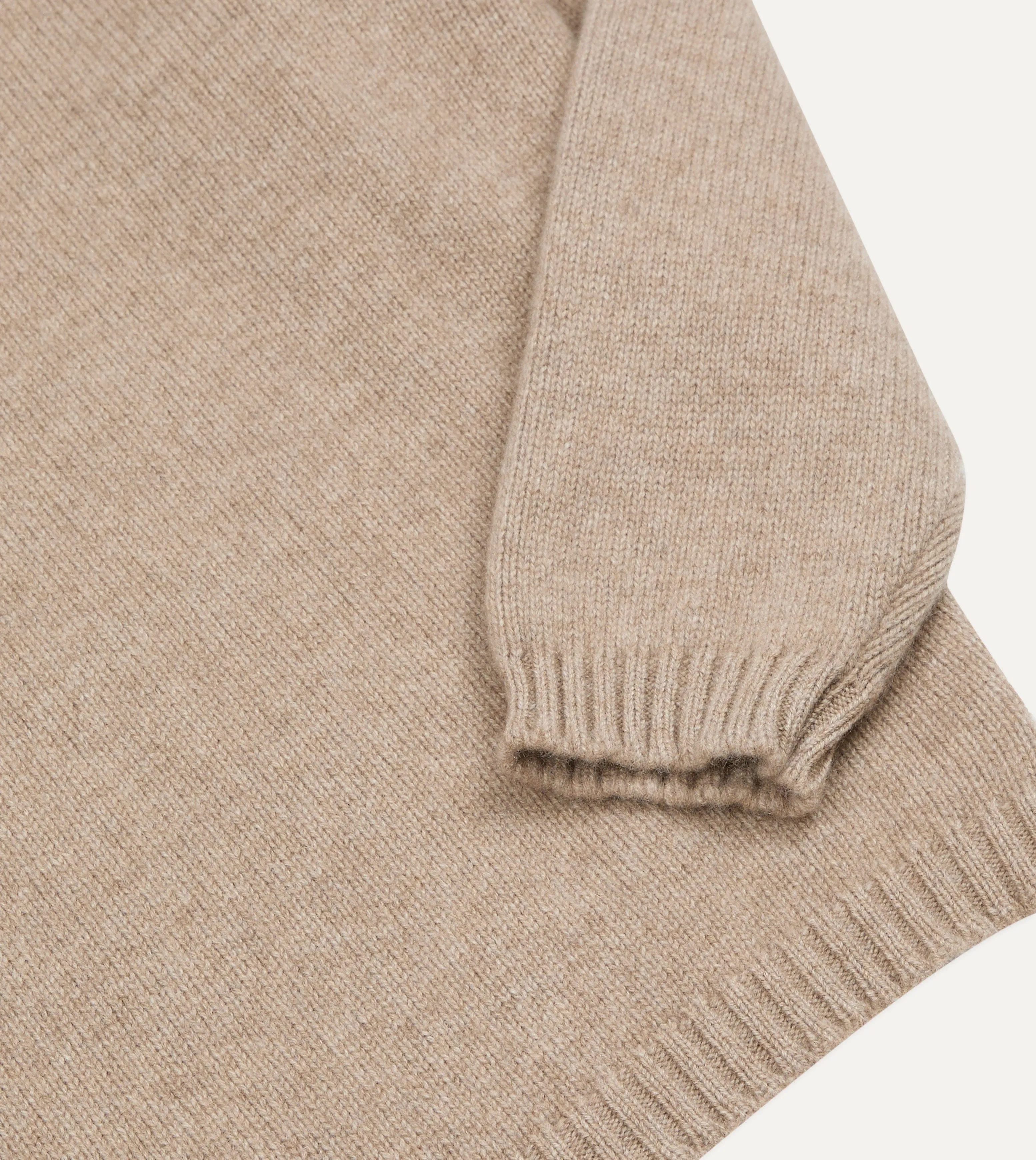 Oatmeal Cashmere Crew Neck Jumper sold by Drake's London product image thumbnail 4