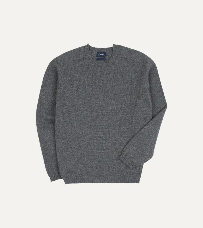 Grey Cashmere Crew Neck Jumper sold by Drake's London