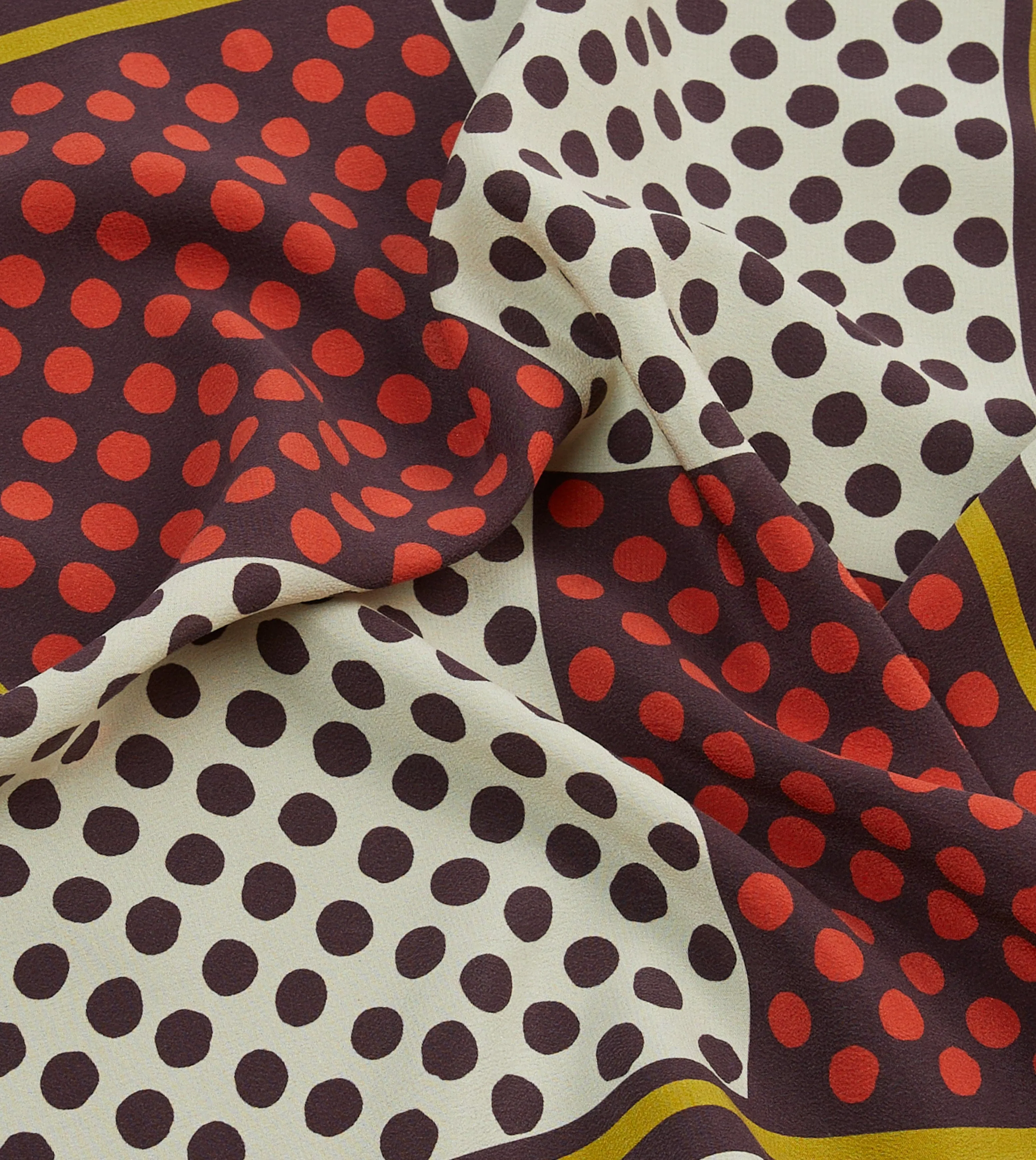 Red Polka Dot Print Silk Pocket Square sold by Drake's London product image thumbnail 2
