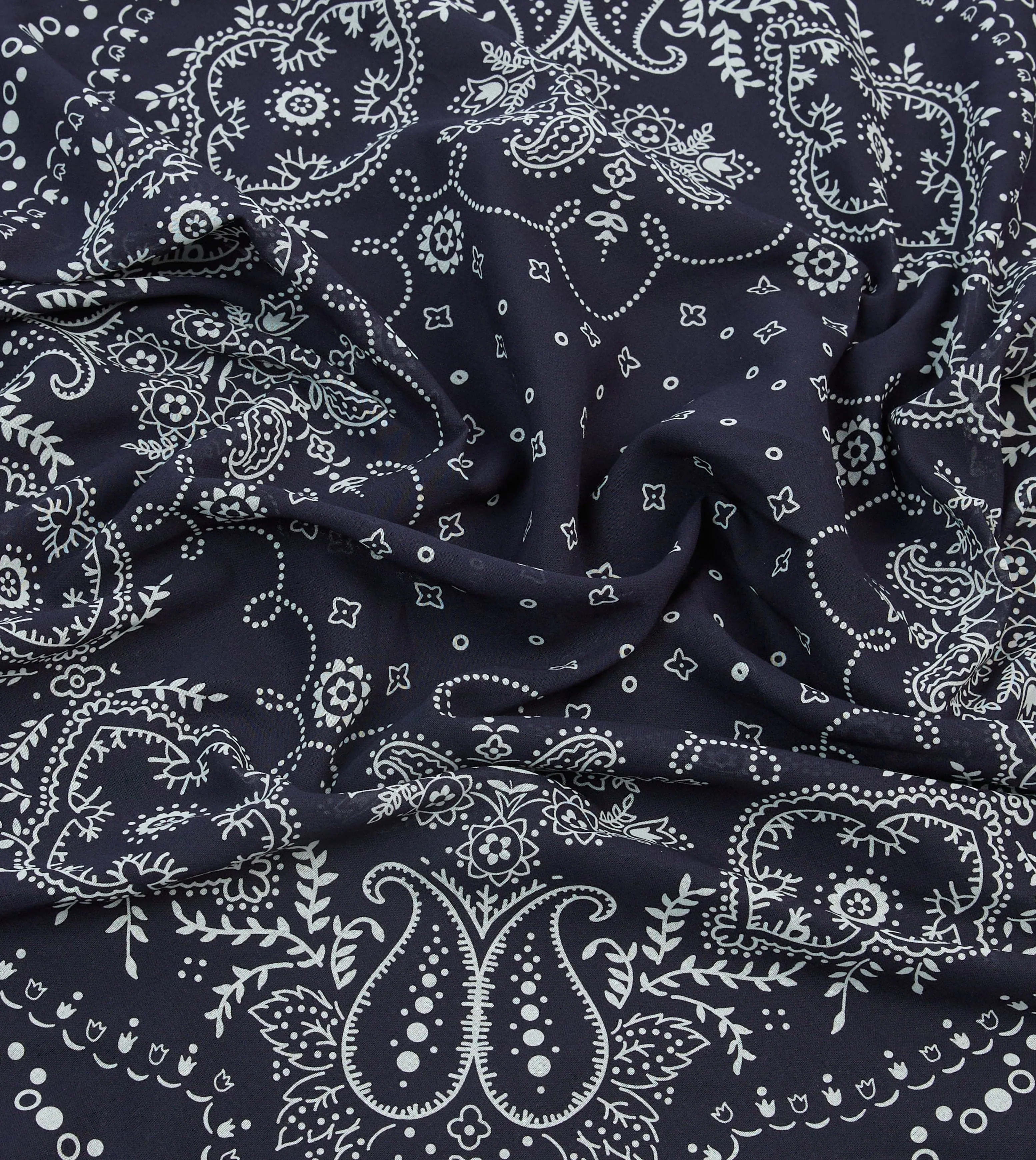 Navy Trad Paisley Print Cotton Bandana sold by Drake's London product image thumbnail 2