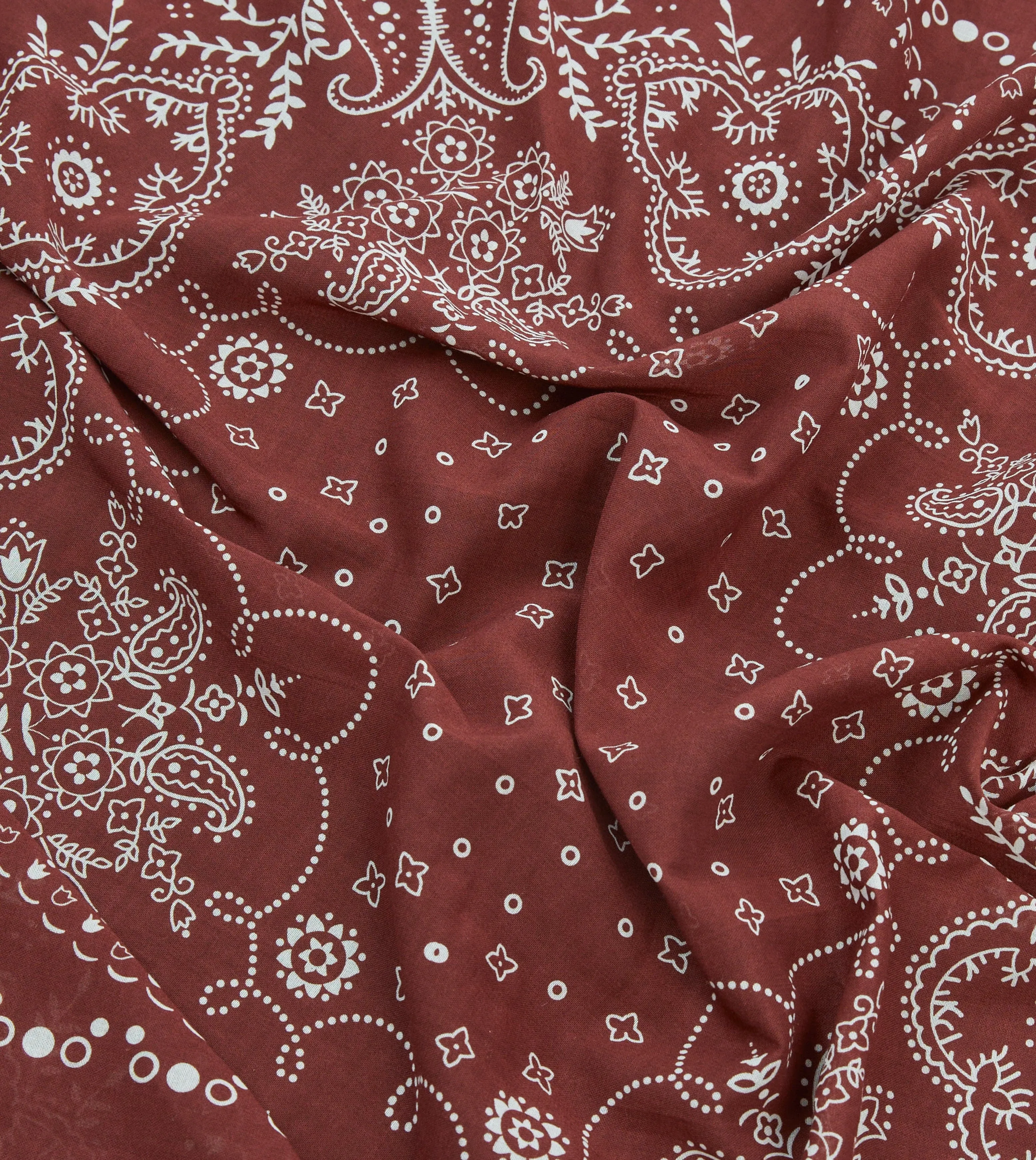 Burgundy Trad Paisley Print Cotton Bandana sold by Drake's London product image thumbnail 2
