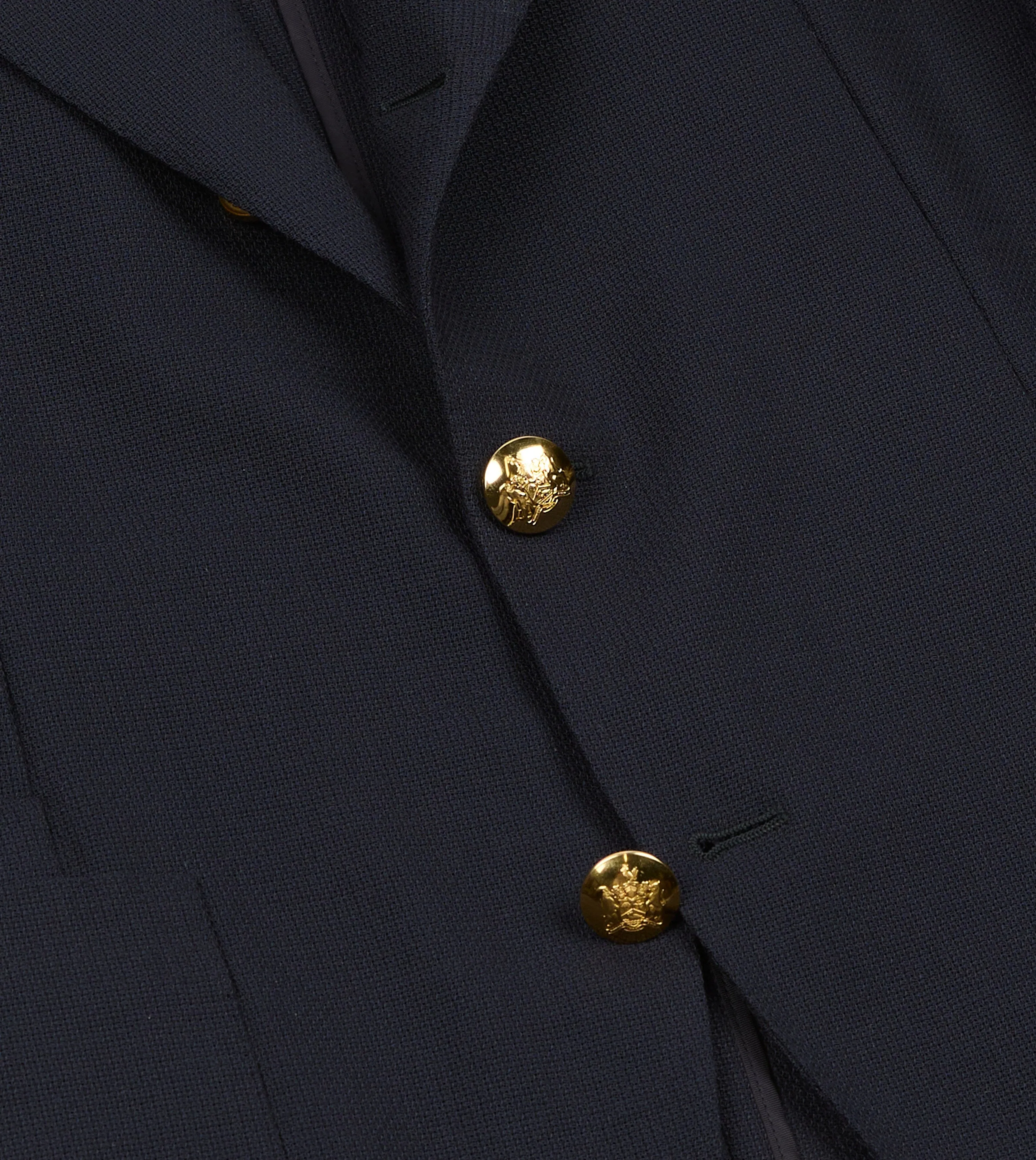 Navy Wool Open Weave Travel Blazer sold by Drake's London product image thumbnail 5