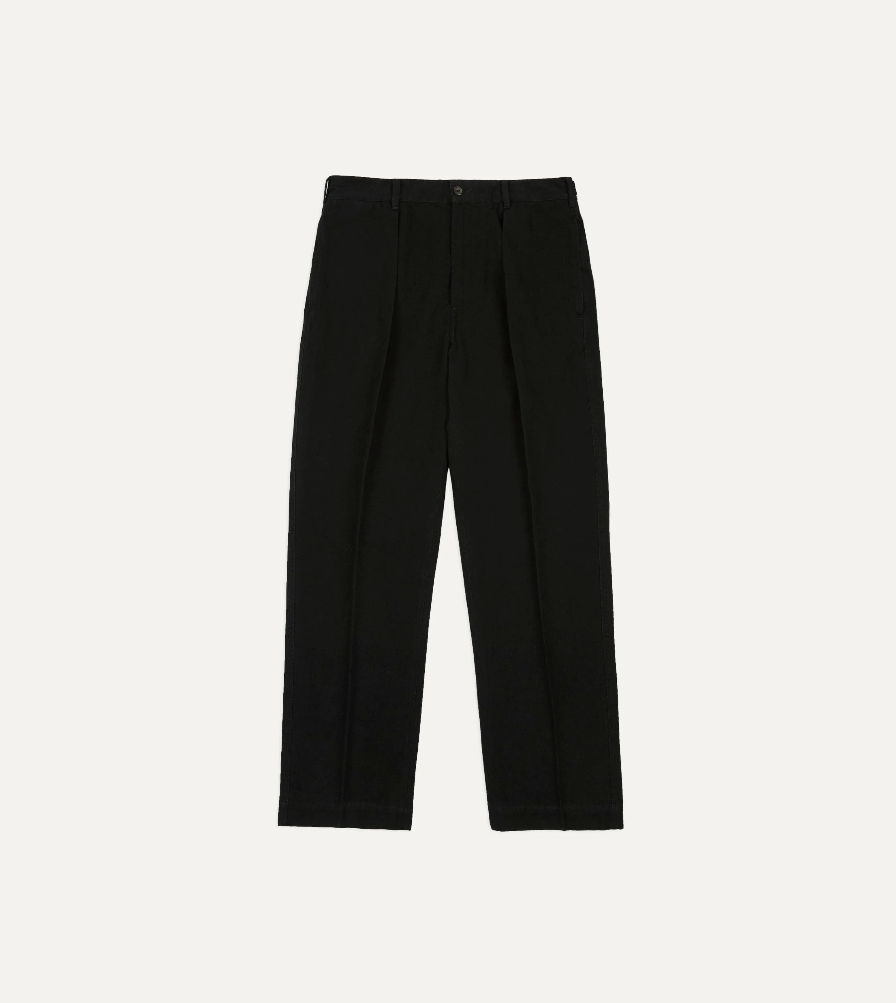 Drake's by A. Levine Black Cotton-Linen Games Trousers sold by Drake's London product image thumbnail 3