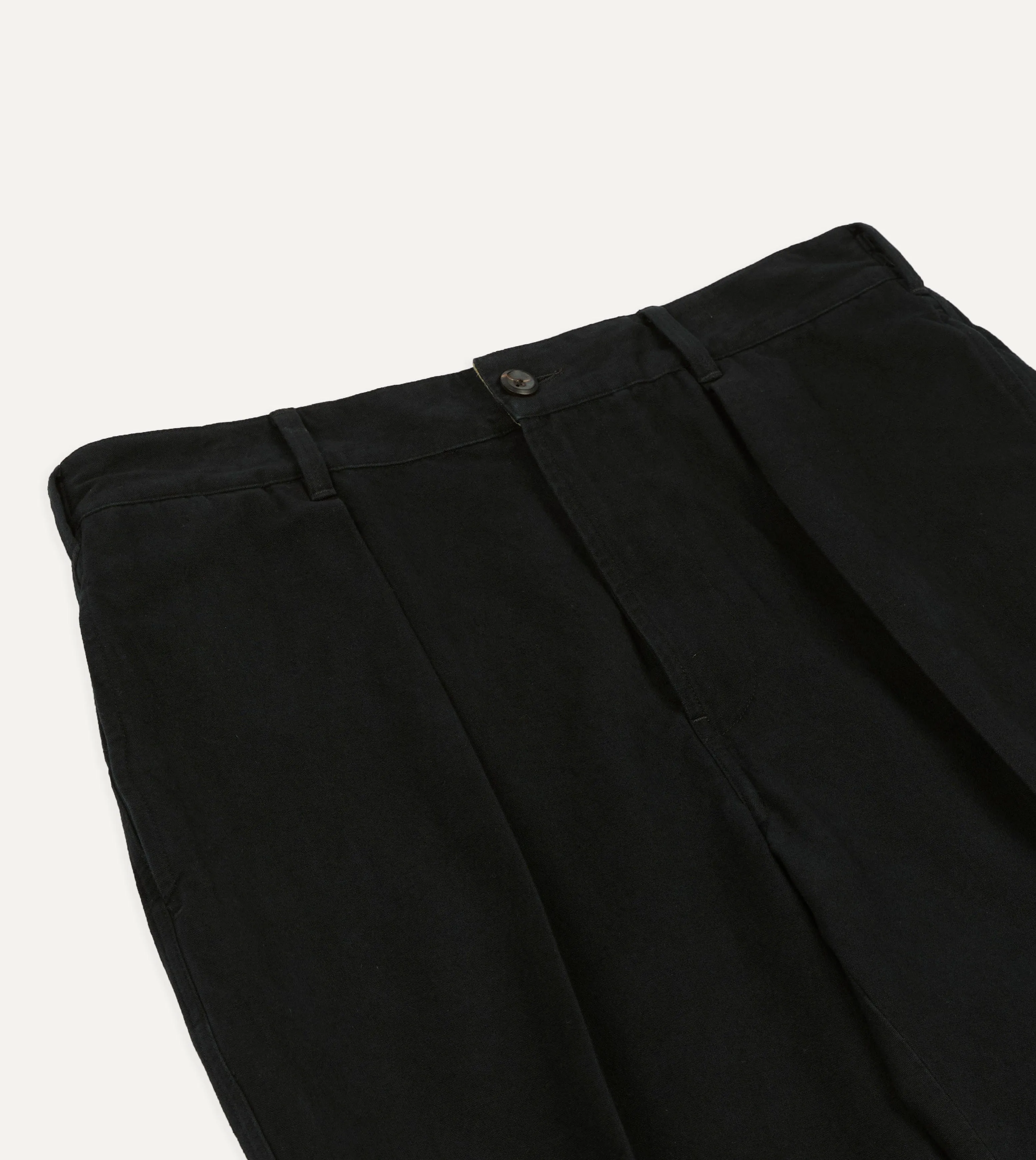 Drake's by A. Levine Black Cotton-Linen Games Trousers sold by Drake's London product image thumbnail 4