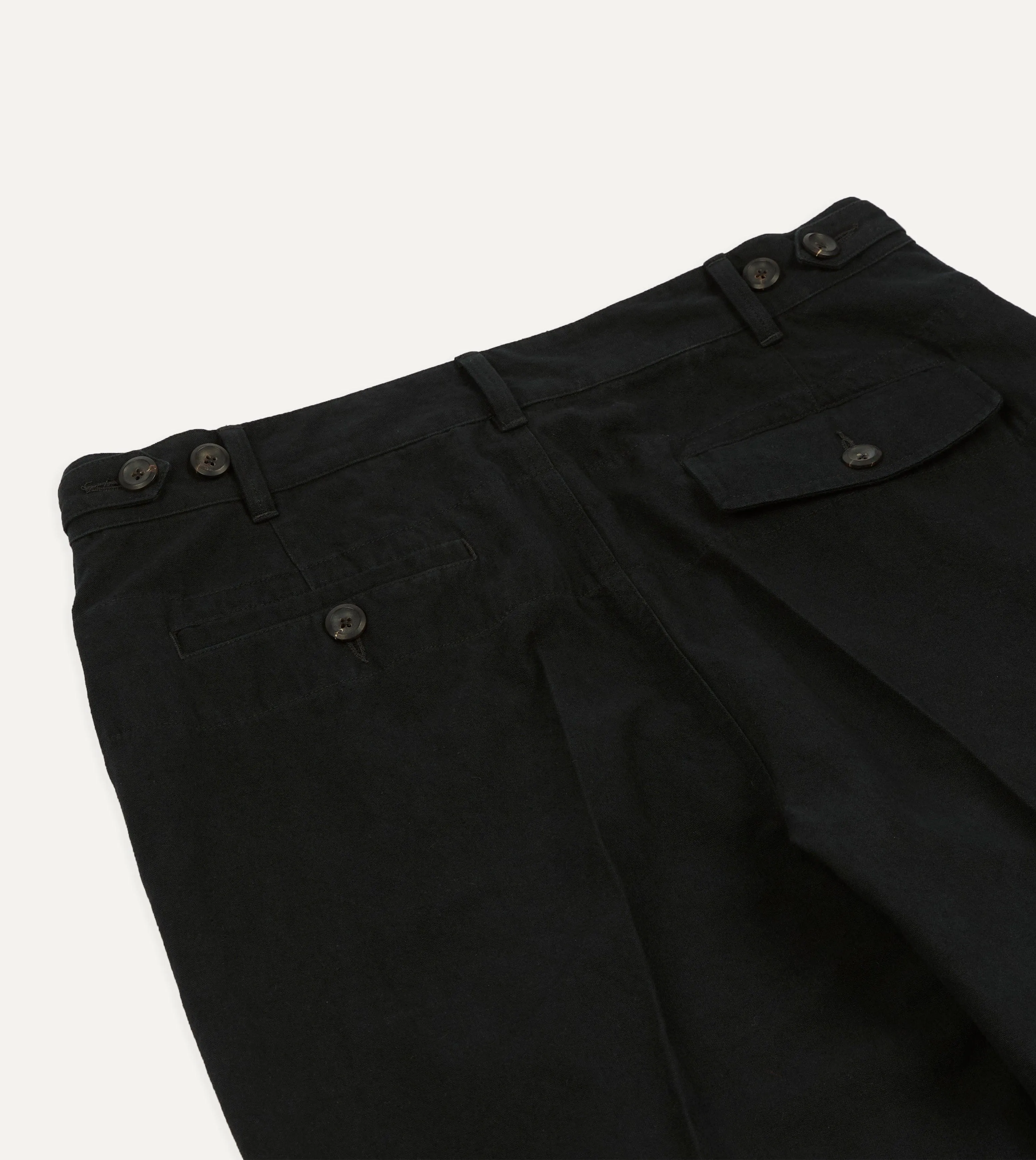 Drake's by A. Levine Black Cotton-Linen Games Trousers sold by Drake's London product image thumbnail 5
