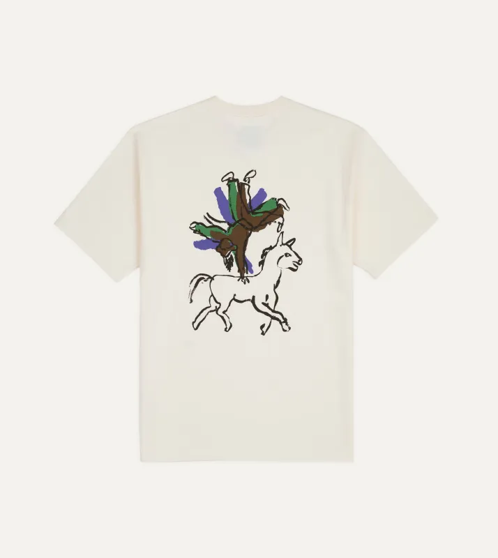 Drake's by A. Levine Vaulting Print Short-Sleeve Hiking T-Shirt sold by Drake's London