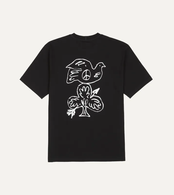 Drake's by A. Levine Doodle Print Short-Sleeve Hiking T-Shirt sold by Drake's London