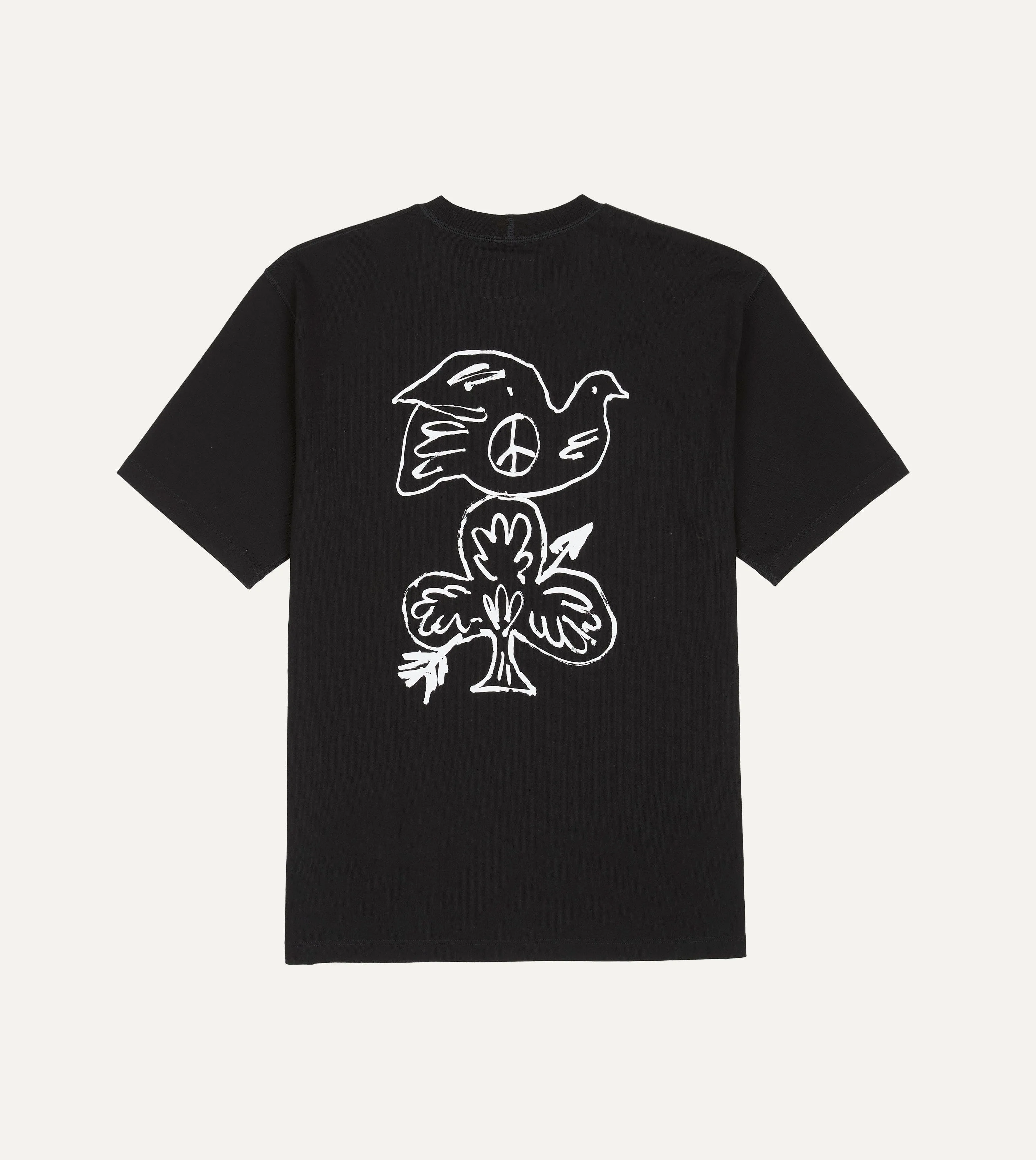 Drake's by A. Levine Doodle Print Short-Sleeve Hiking T-Shirt sold by Drake's London