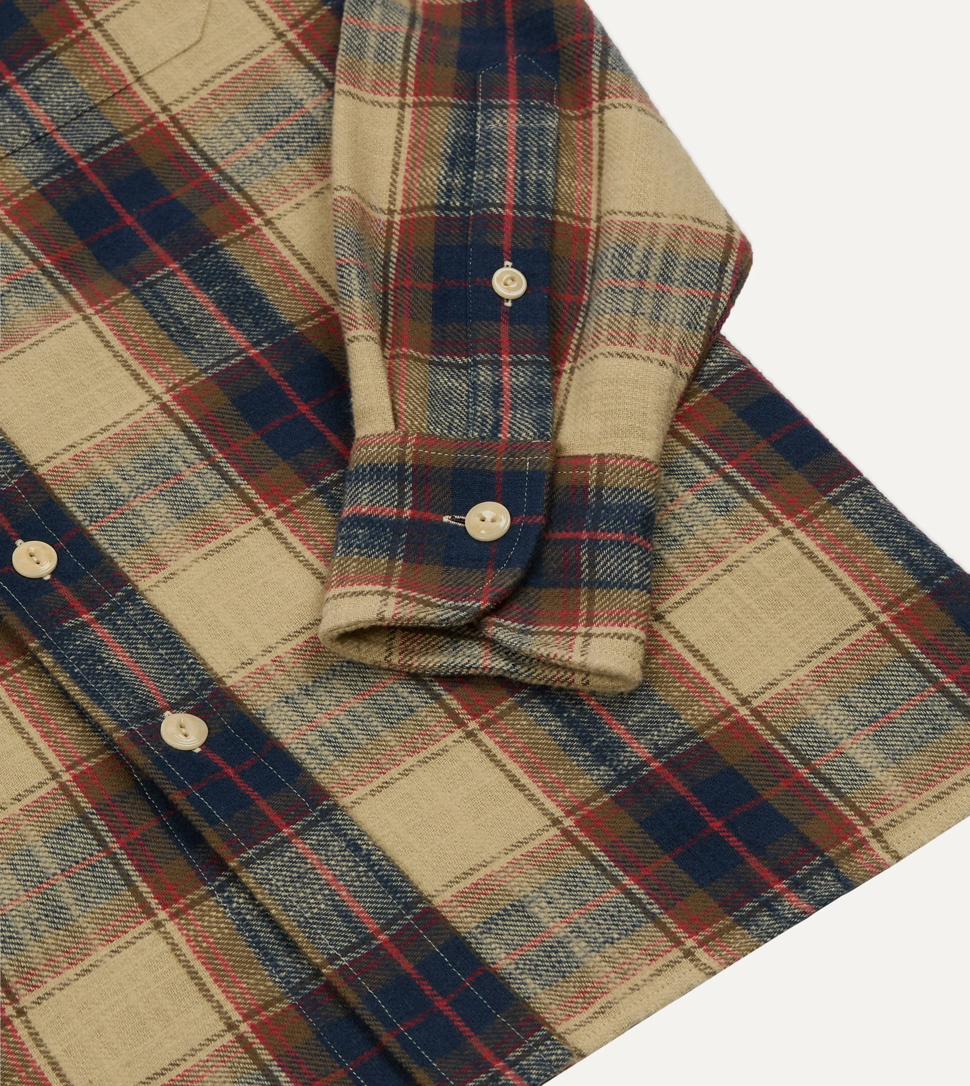 Drake's by A. Levine Check Brushed Cotton Two-Pocket Work Shirt sold by Drake's London product image thumbnail 5