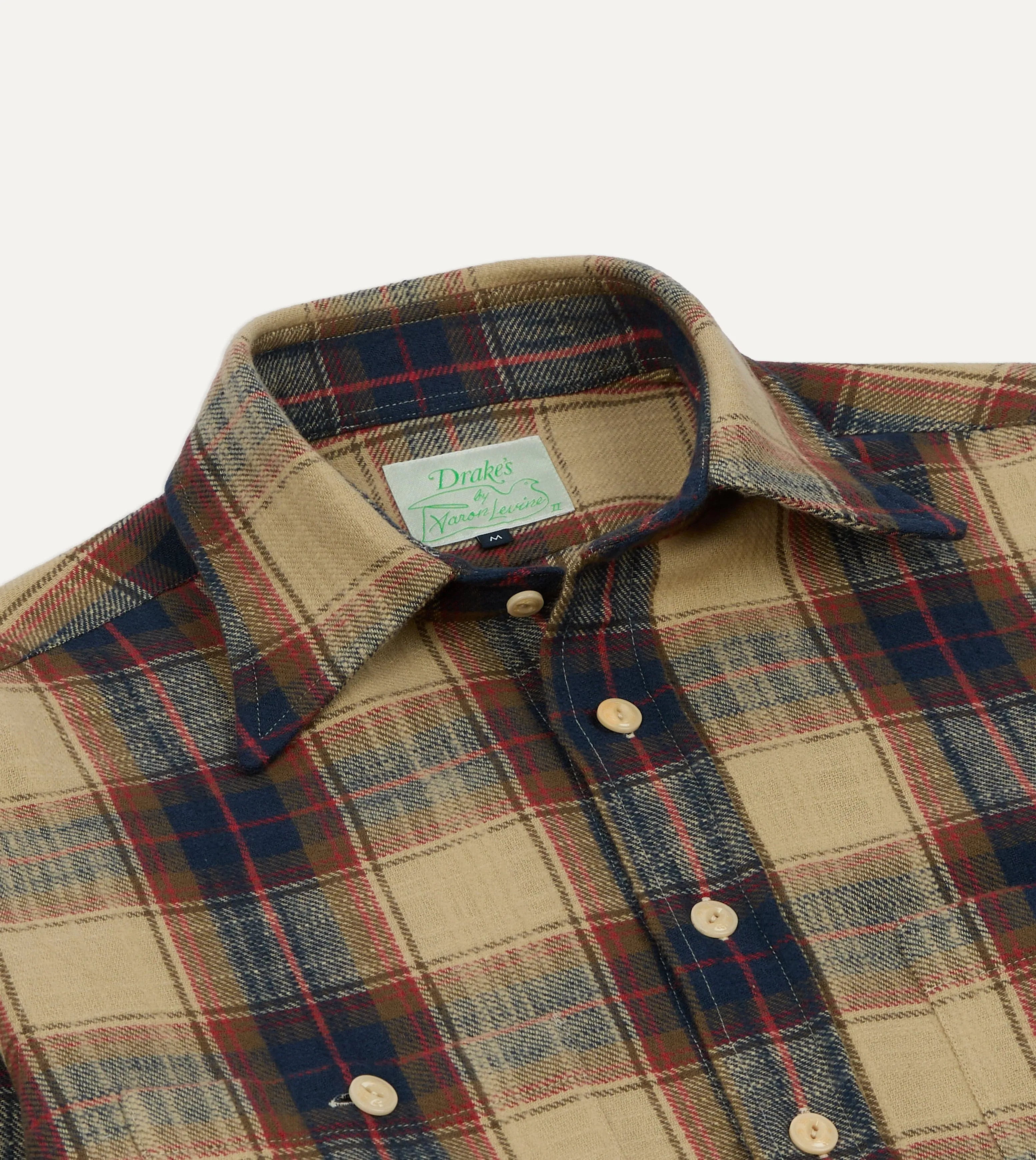 Drake's by A. Levine Check Brushed Cotton Two-Pocket Work Shirt sold by Drake's London product image thumbnail 3