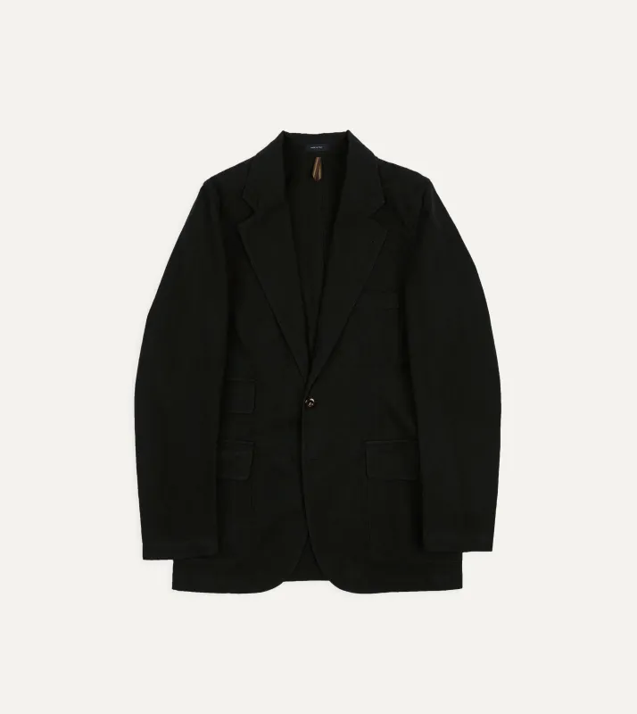 Drake's by A. Levine Black Cotton-Linen Games Blazer Mk. IV sold by Drake's London