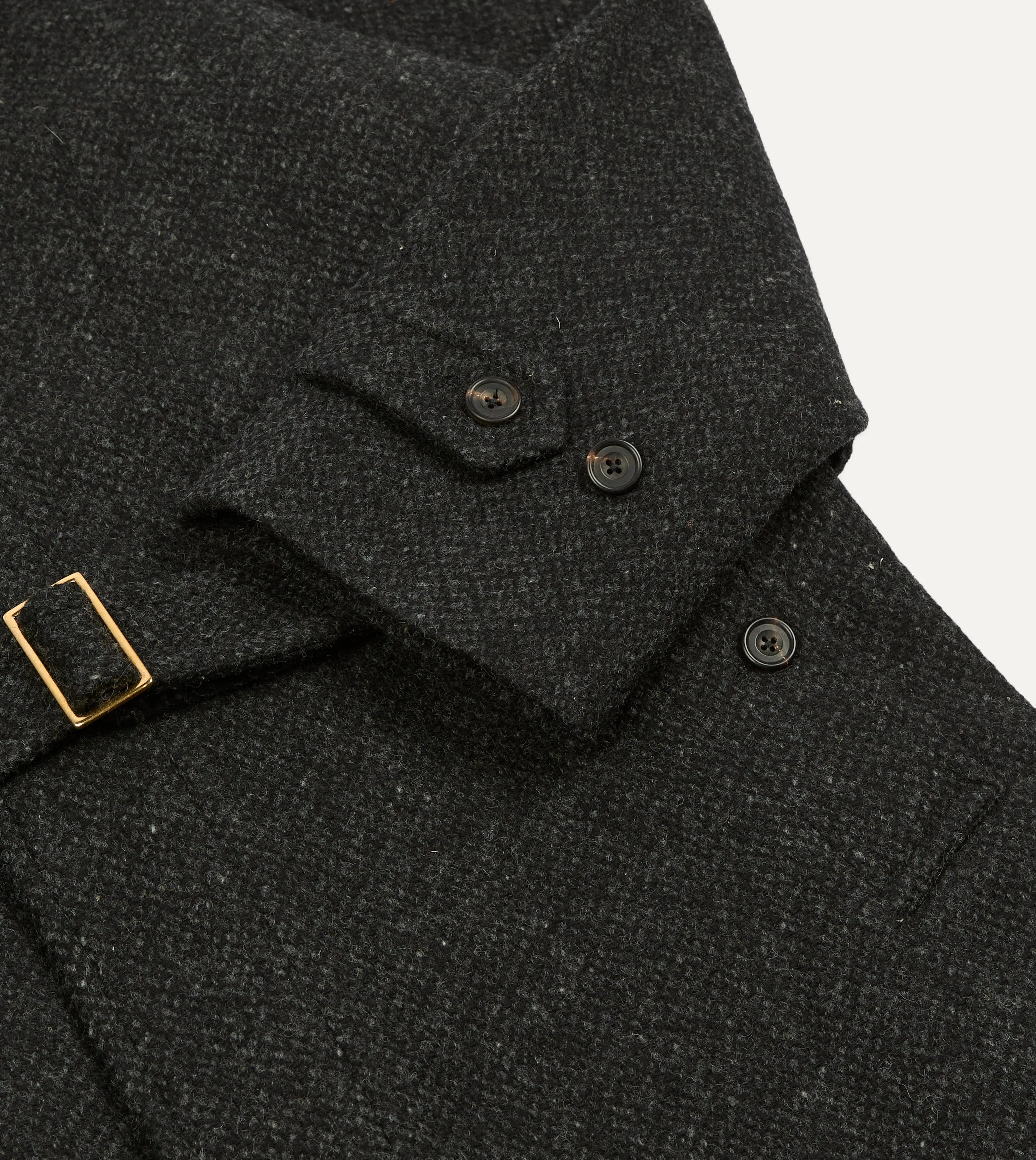 Drake's by A. Levine Black Wool Raglan Overcoat sold by Drake's London product image thumbnail 4