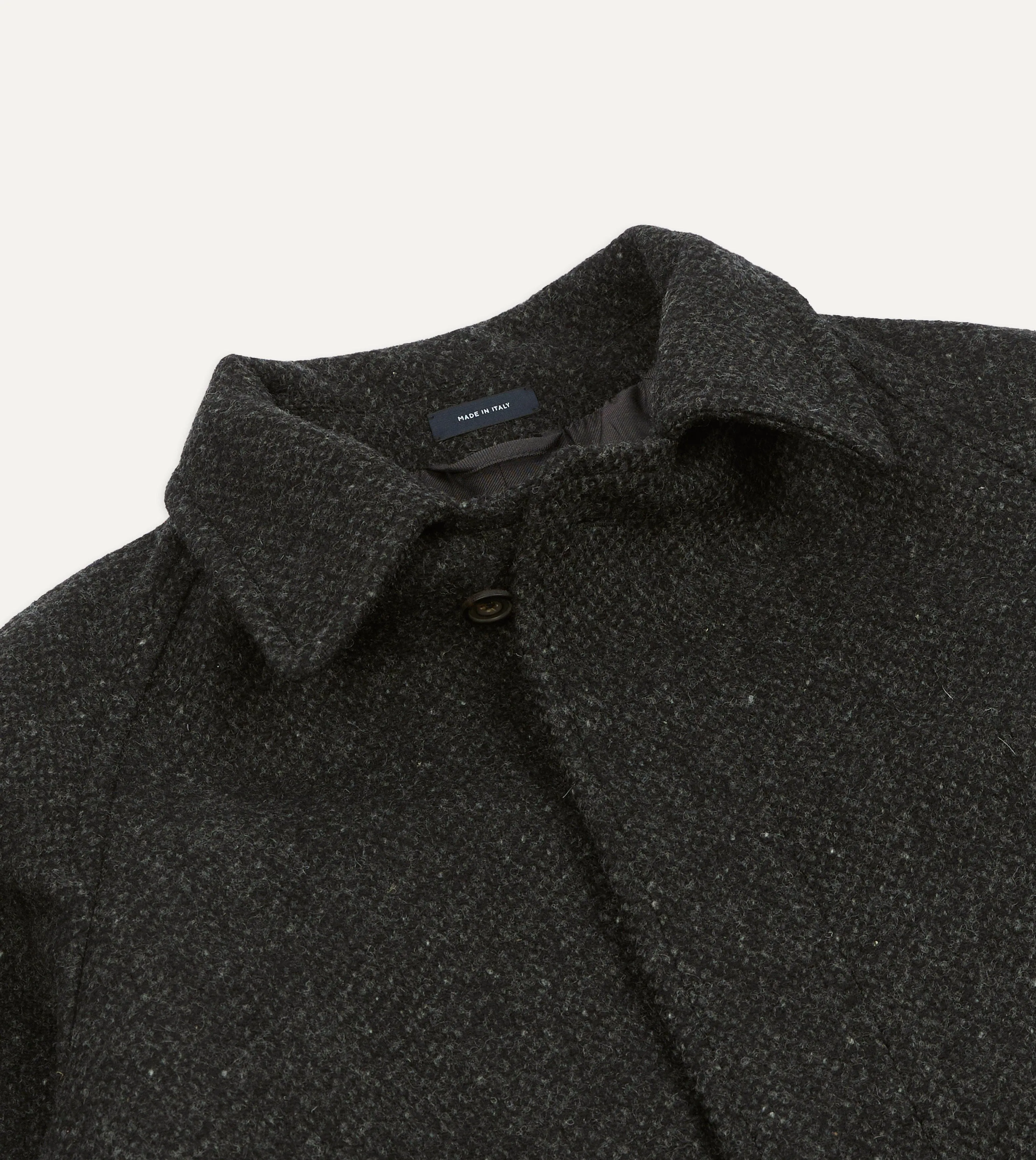 Drake's by A. Levine Black Wool Raglan Overcoat sold by Drake's London product image thumbnail 3