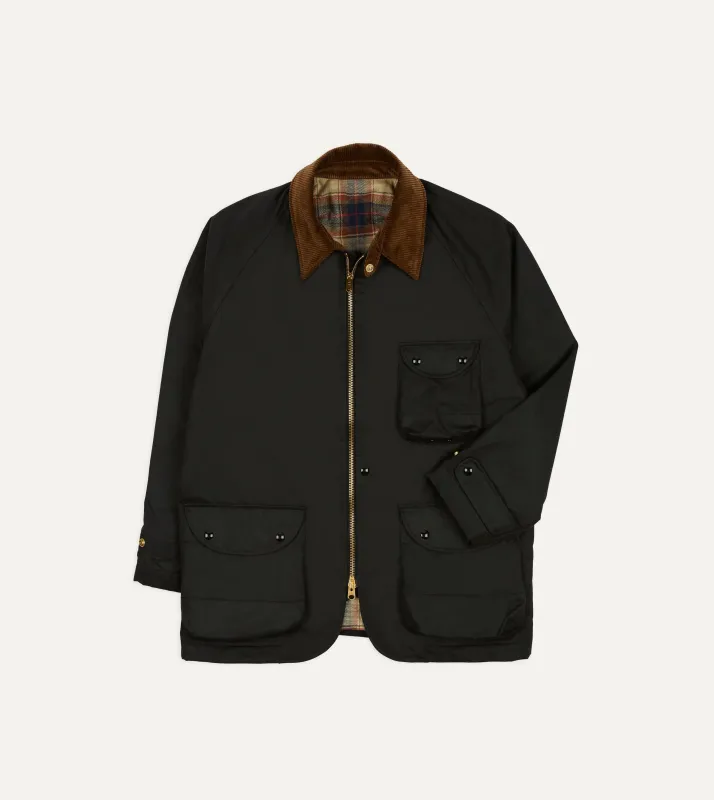 Drake's by A. Levine Black Waxed Coverall Jacket sold by Drake's London