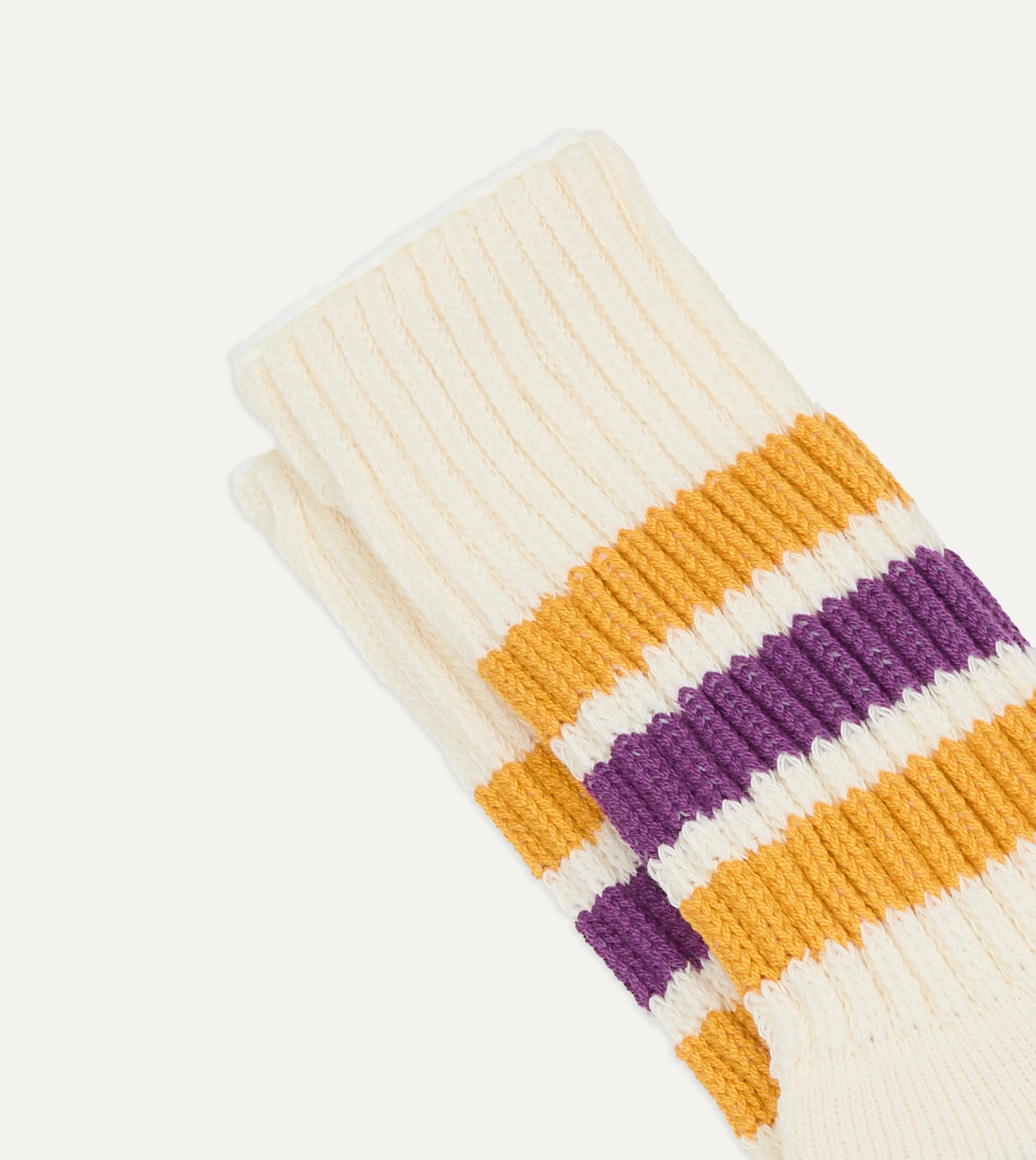 RoToTo Yellow and Purple Cotton Crew Socks sold by Drake's London product image thumbnail 3