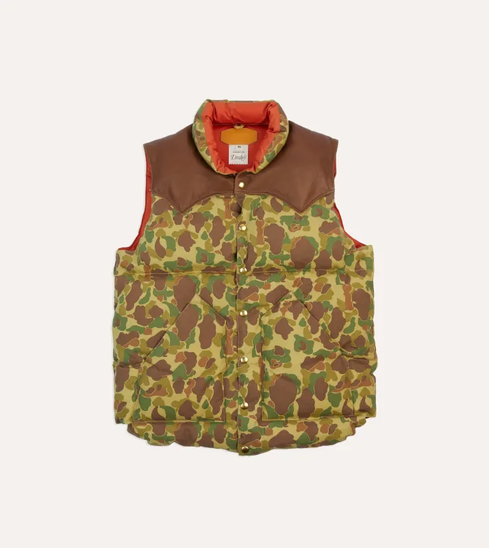Rocky Mountain Featherbed for Drake's Camo Ripstop Cotton Christy Down Vest sold by Drake's London