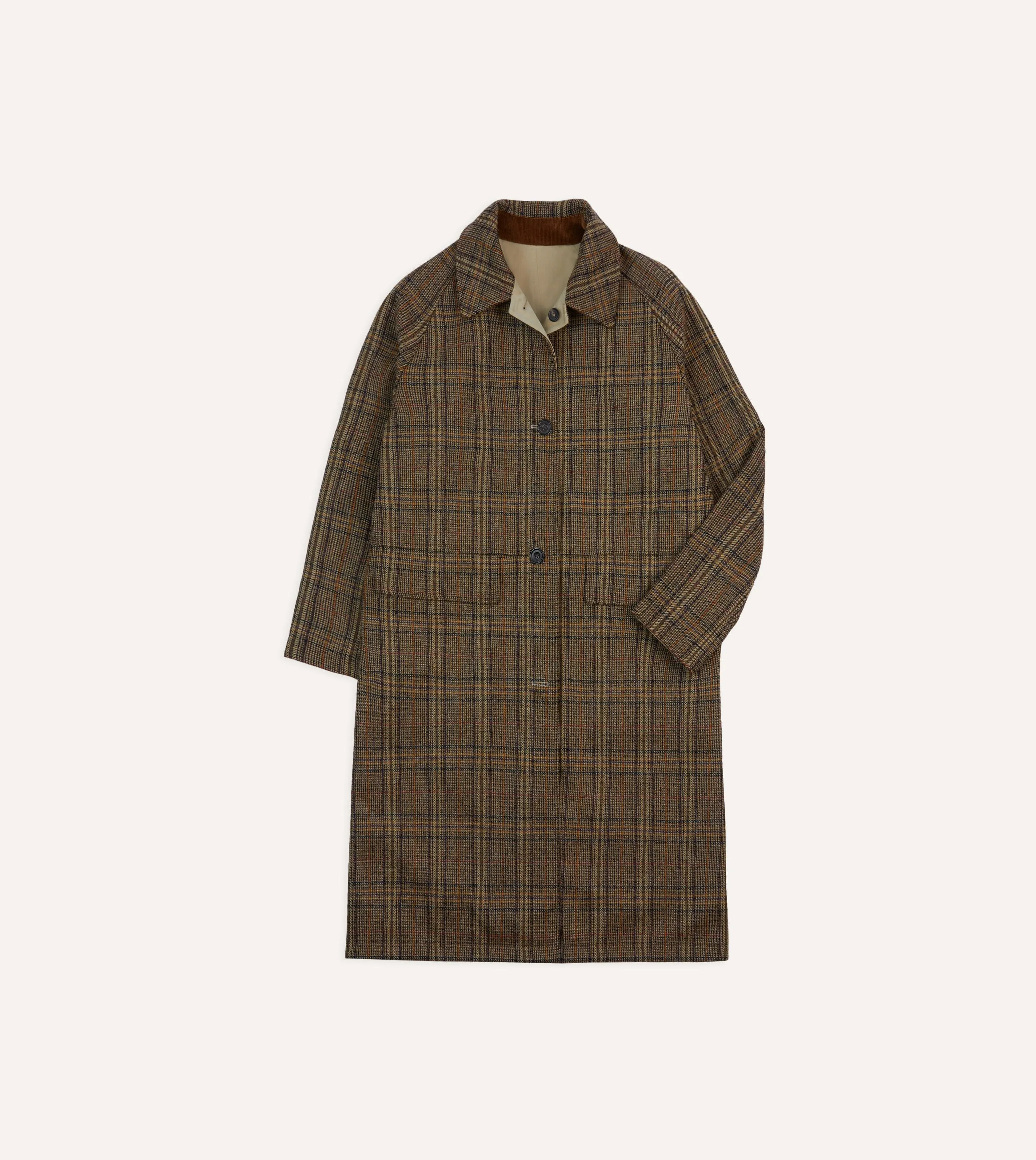 Reversible Cotton-Tweed Raglan Mac sold by Drake's London product image thumbnail 2