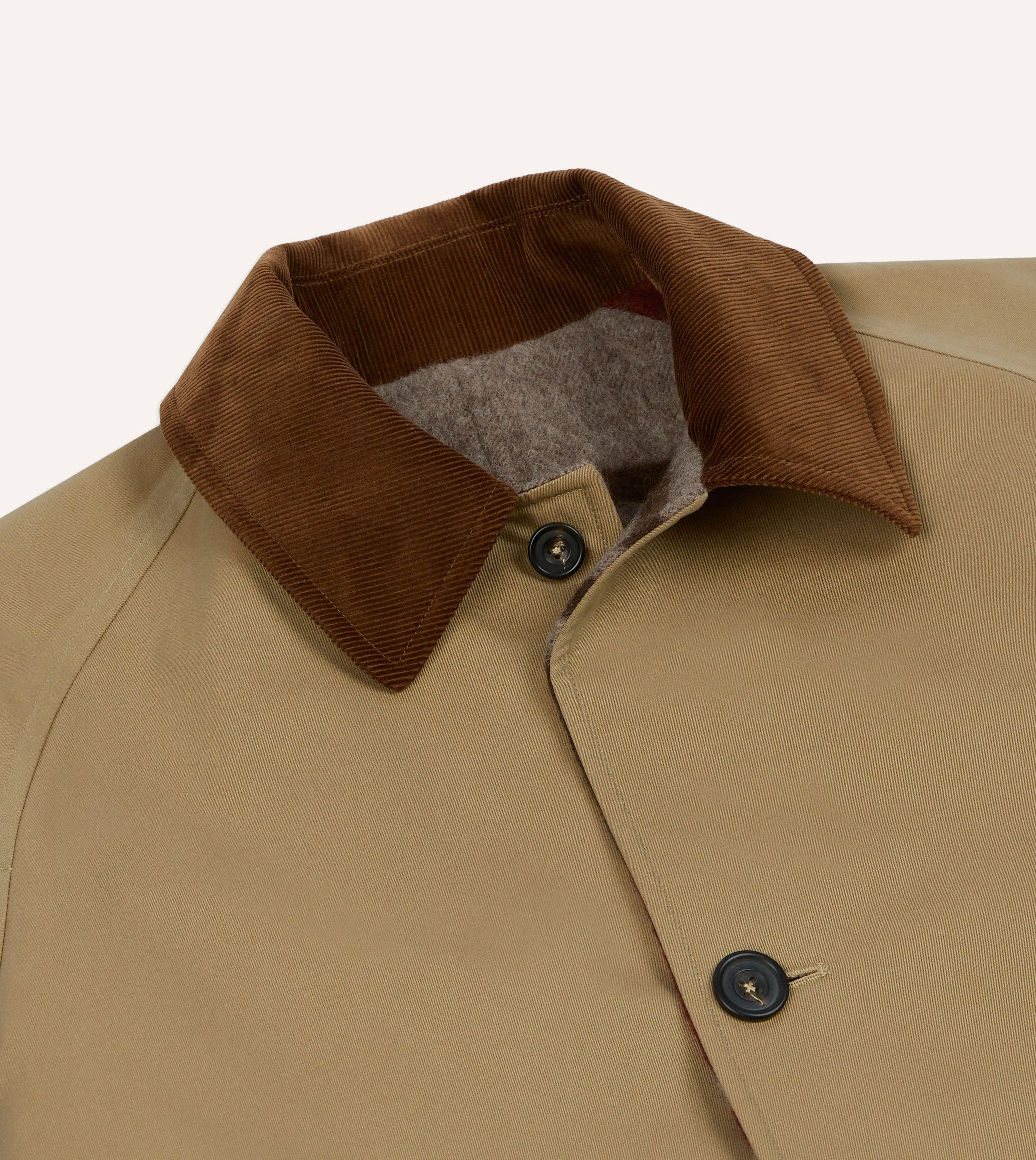 Reversible Cotton–Blanket Raglan Mac sold by Drake's London product image thumbnail 4