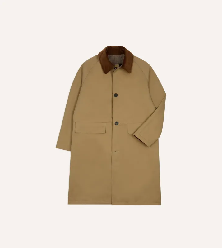 Reversible Cotton–Blanket Raglan Mac sold by Drake's London