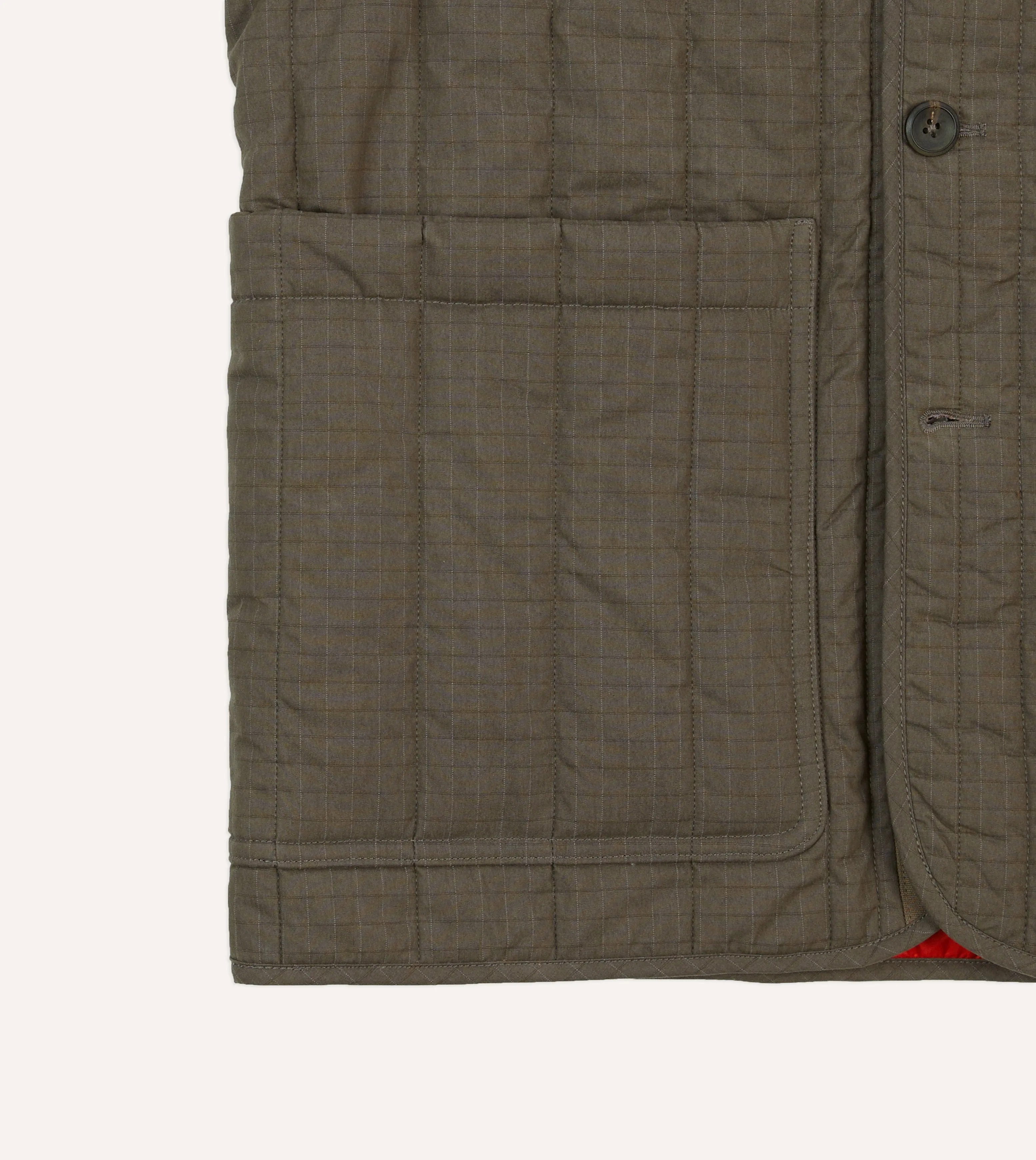 Green Ripstop Quilted Vest sold by Drake's London product image thumbnail 5