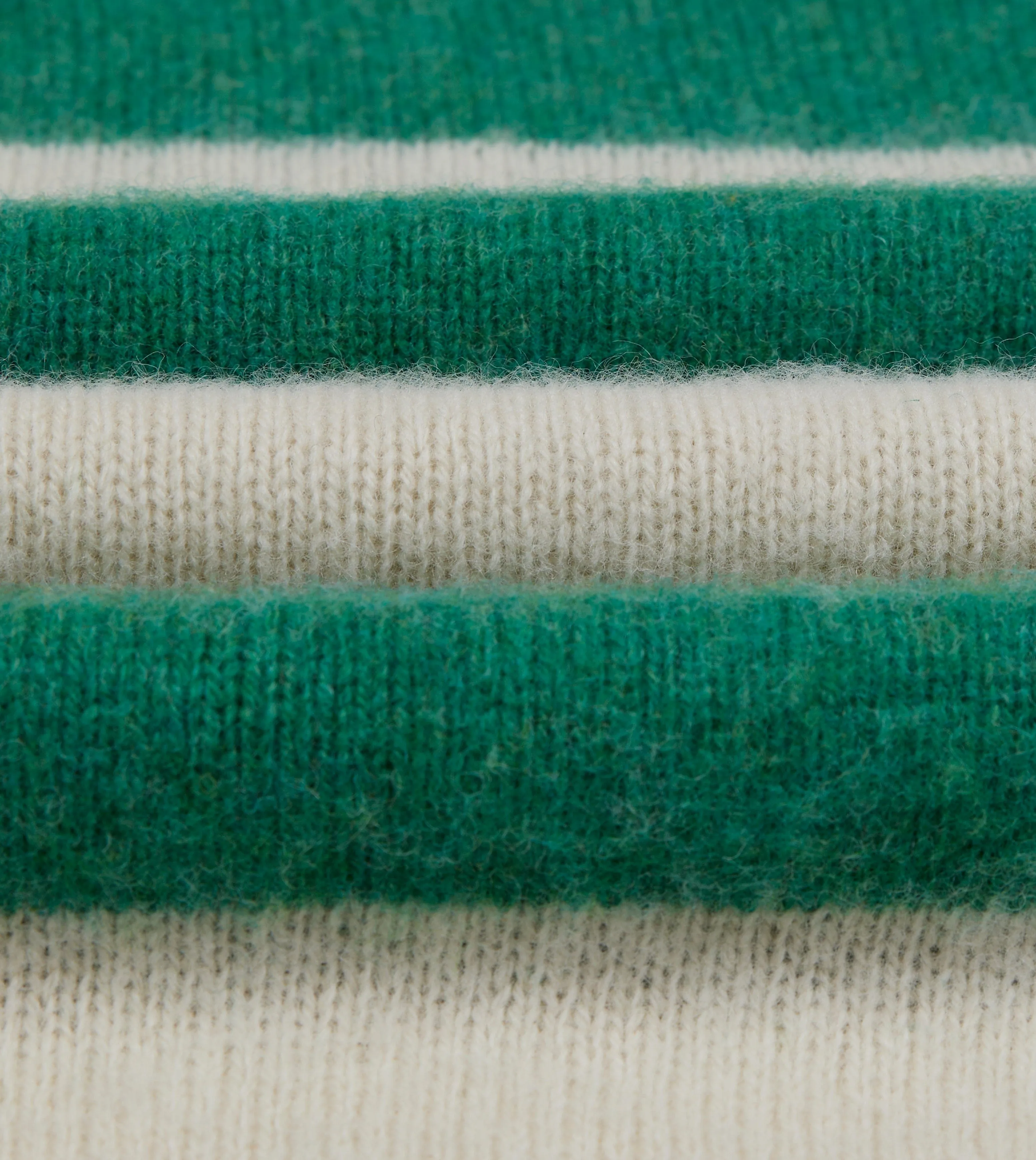 Green and Ecru Stripe Brushed Shetland Crew Neck Jumper sold by Drake's London product image thumbnail 2