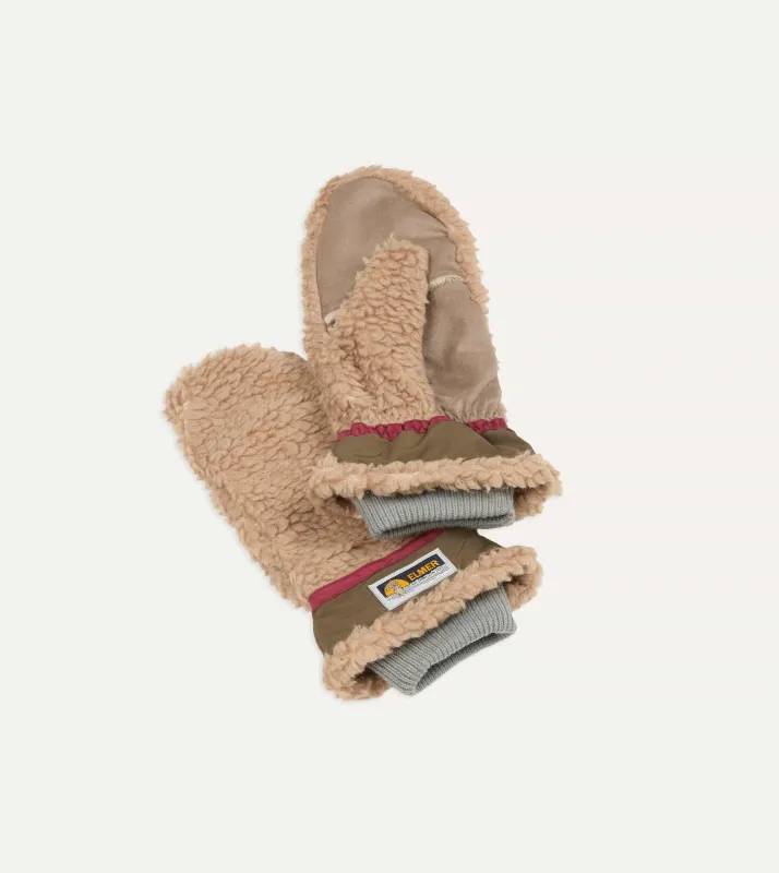 Elmer Camel Teddy Mitten sold by Drake's London