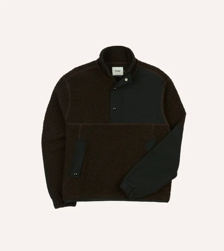 Drake's by A. Levine Boucle Wool Half-Zip Fleece Jacket sold by Drake's London