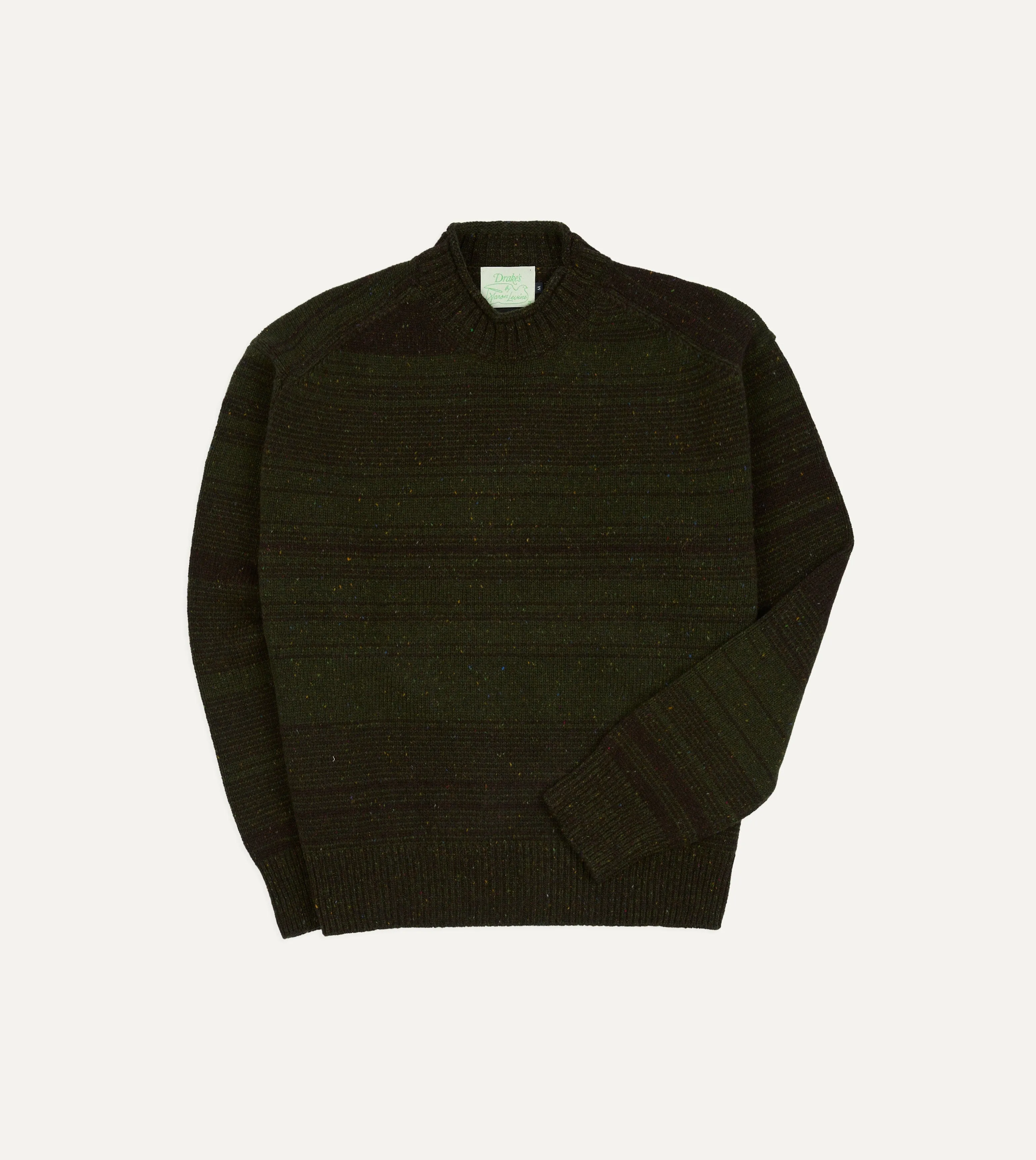 Drake's by A. Levine Olive Wool Jumper sold by Drake's London