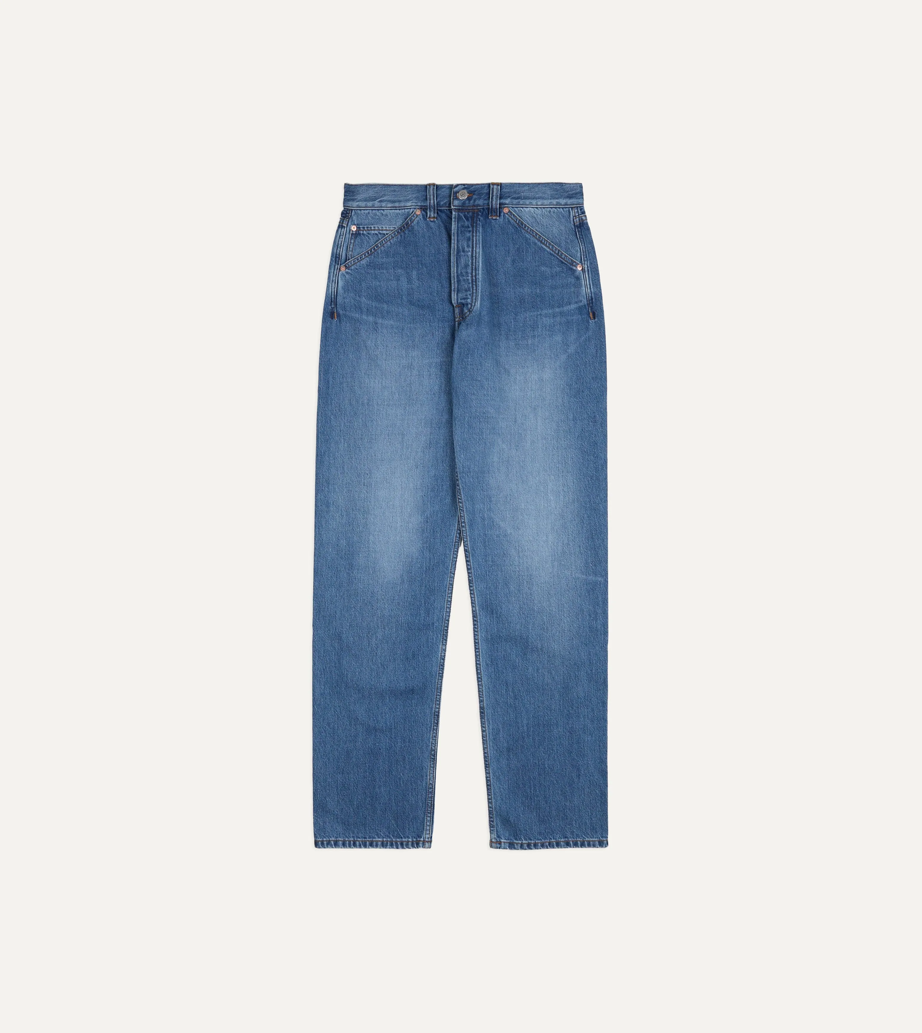 Stone Wash 13oz Seamless Denim Five-Pocket Jeans sold by Drake's London product image thumbnail 3