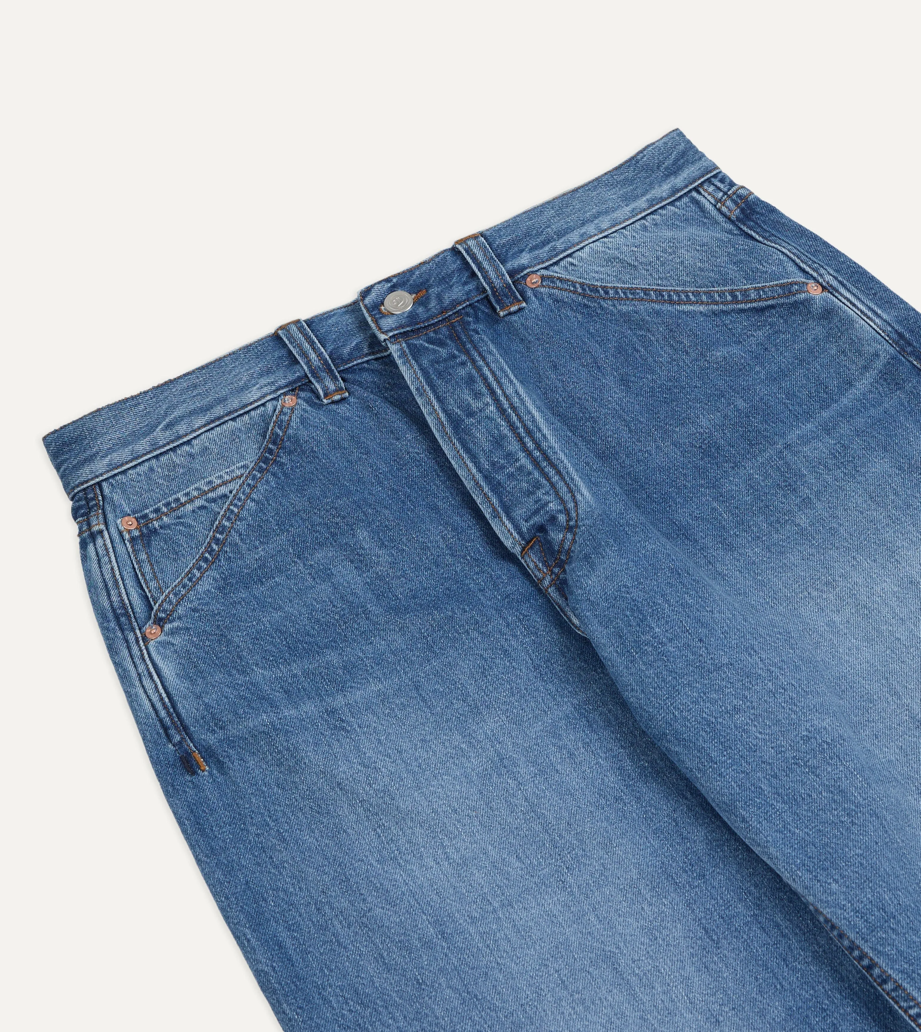 Stone Wash 13oz Seamless Denim Five-Pocket Jeans sold by Drake's London product image thumbnail 4