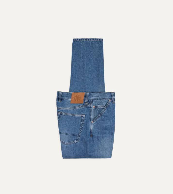 Stone Wash 13oz Seamless Denim Five-Pocket Jeans sold by Drake's London