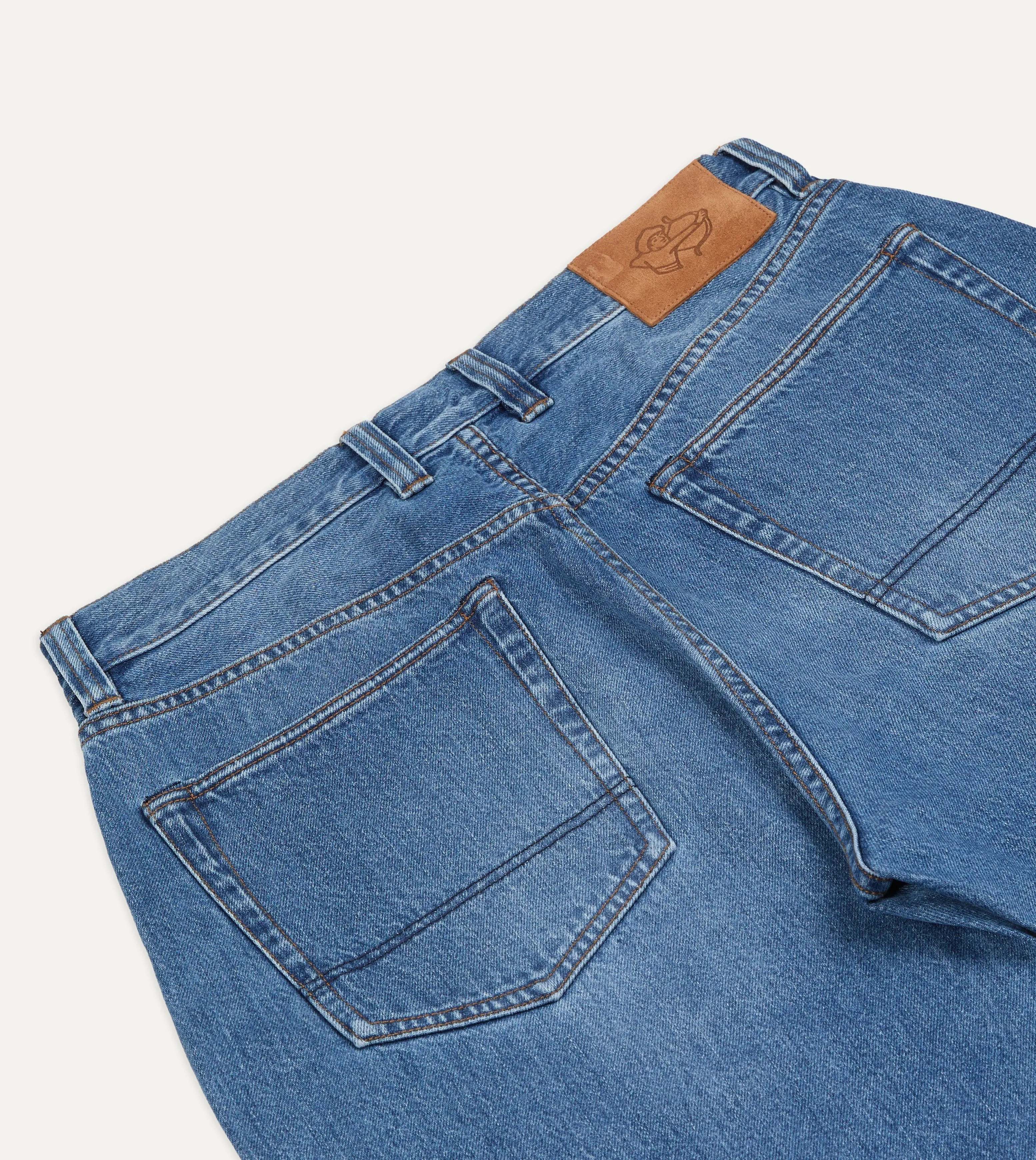 Stone Wash 13oz Seamless Denim Five-Pocket Jeans sold by Drake's London product image thumbnail 5