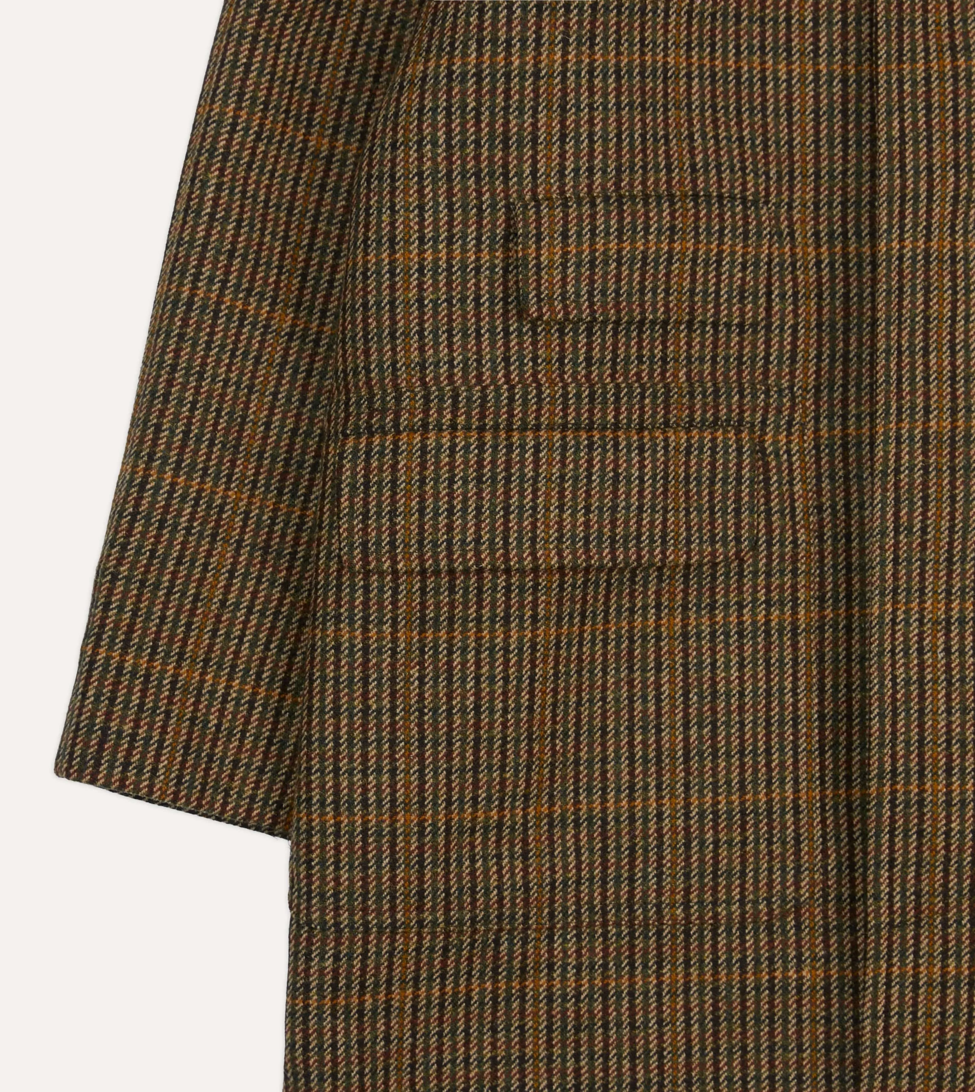 Brown Wool Tweed Raglan Coat sold by Drake's London product image thumbnail 5