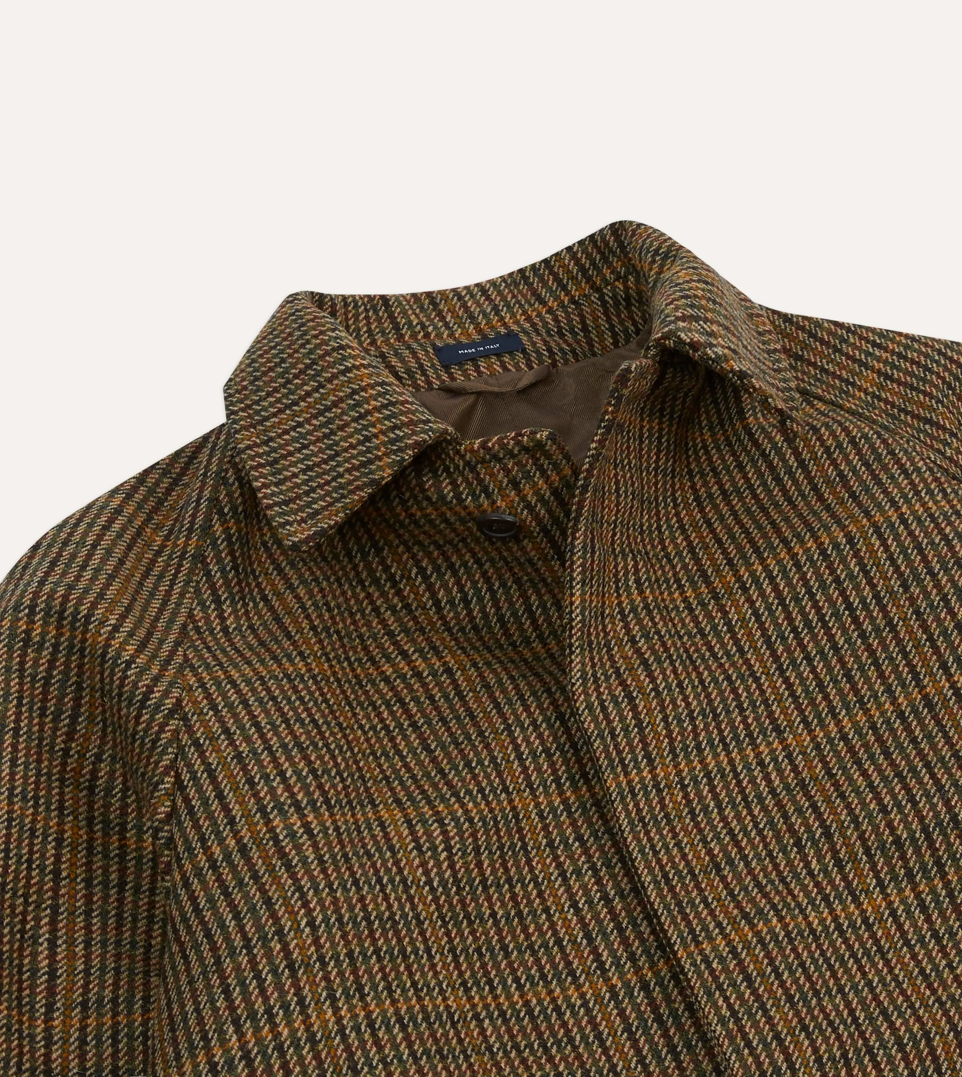 Brown Wool Tweed Raglan Coat sold by Drake's London product image thumbnail 3