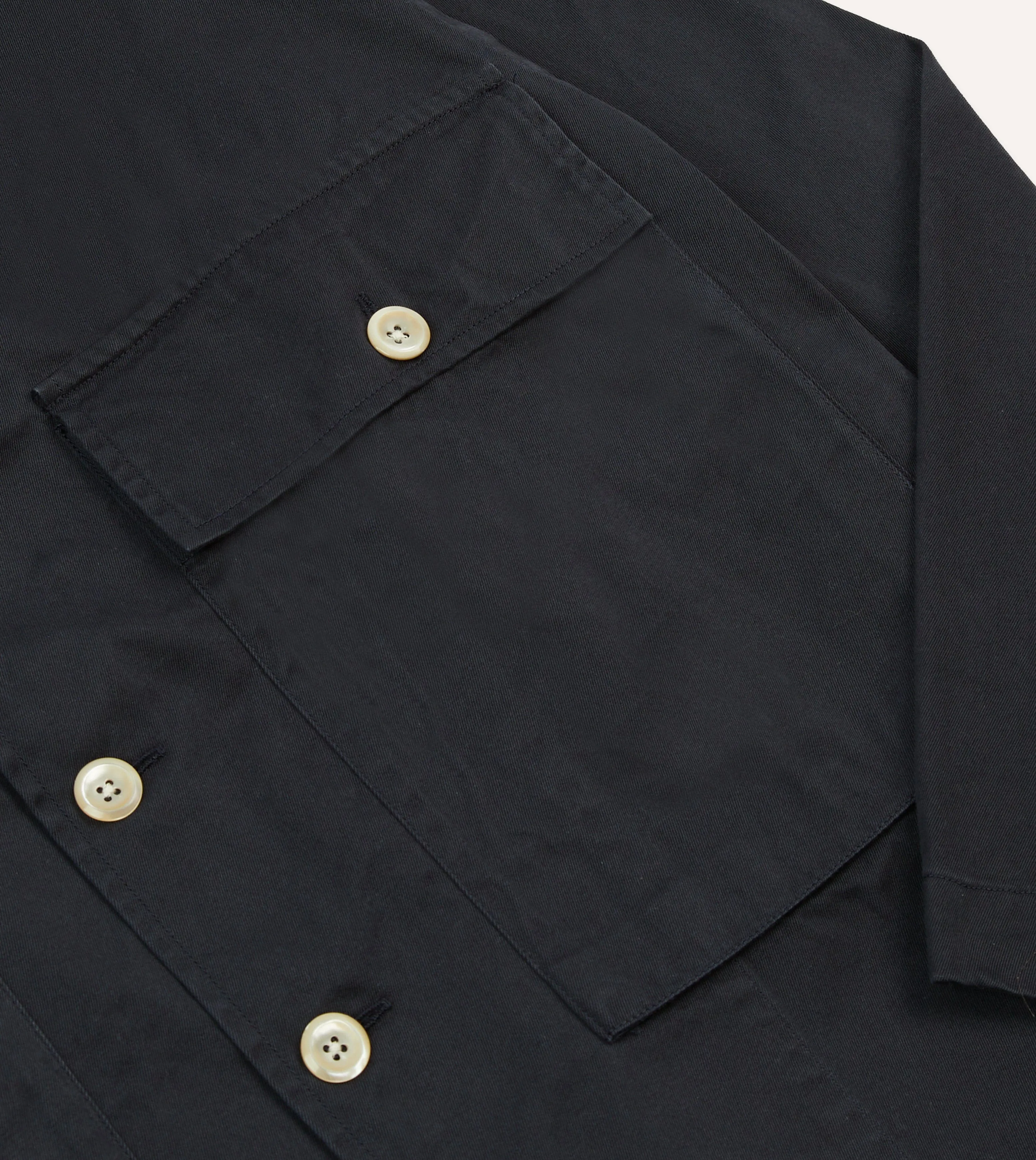 Navy Cotton Military Overshirt sold by Drake's London product image thumbnail 4