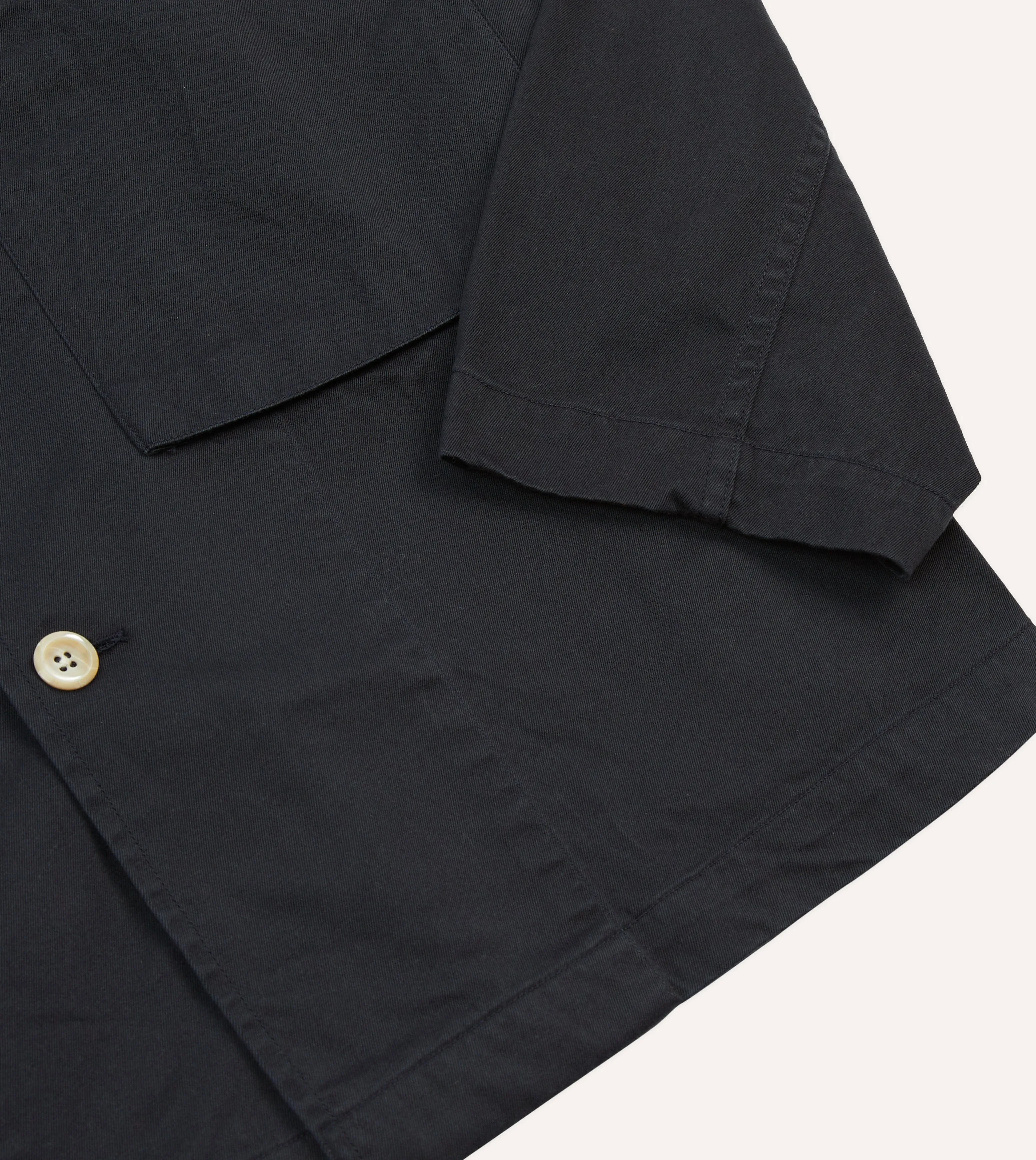 Navy Cotton Military Overshirt sold by Drake's London product image thumbnail 5