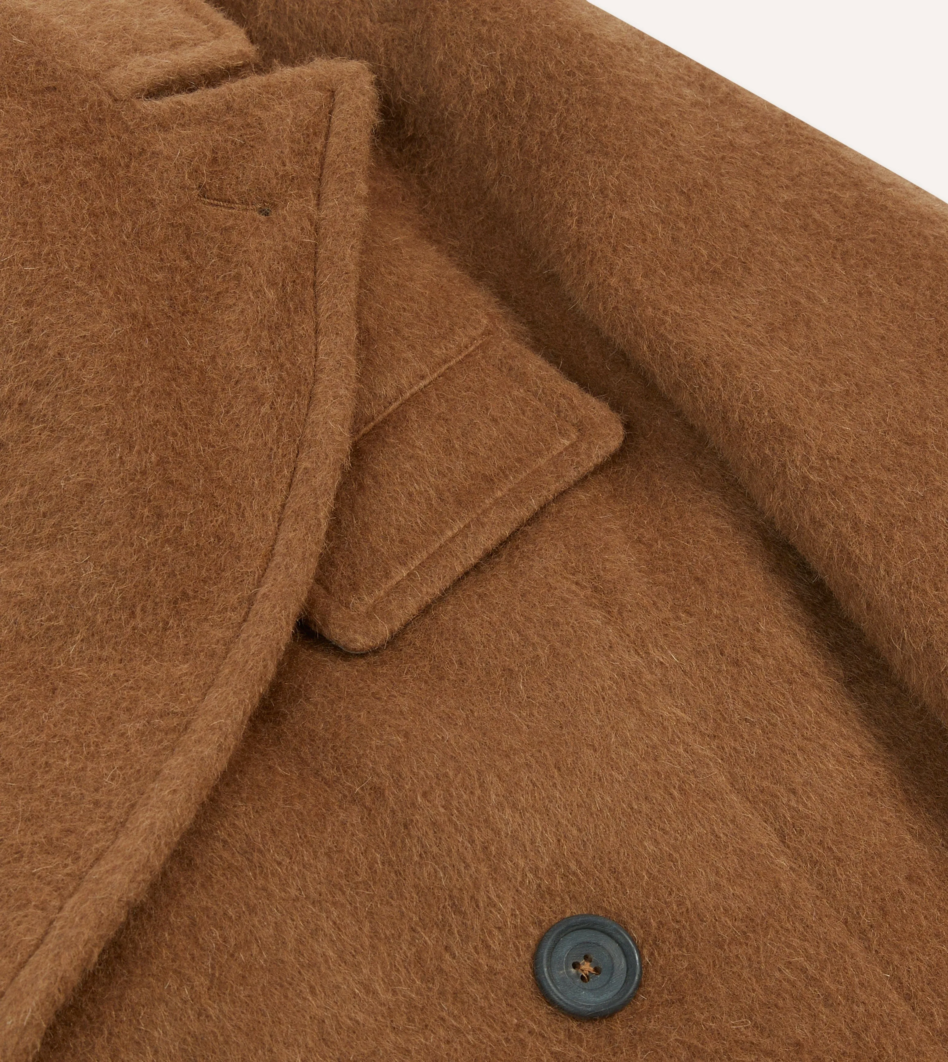 Caramel Double-Breasted Teddy Overcoat sold by Drake's London product image thumbnail 4