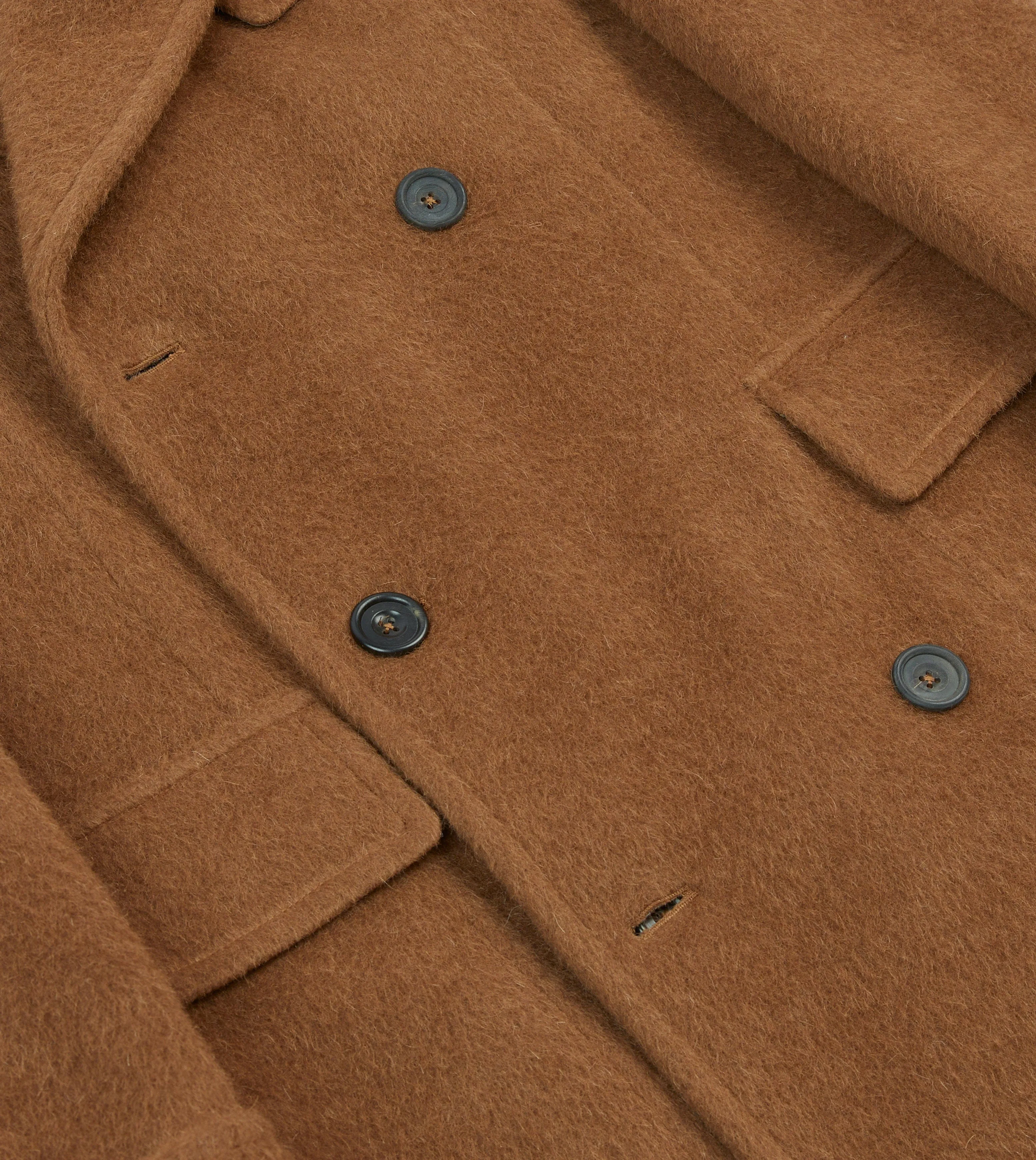 Caramel Double-Breasted Teddy Overcoat sold by Drake's London product image thumbnail 5