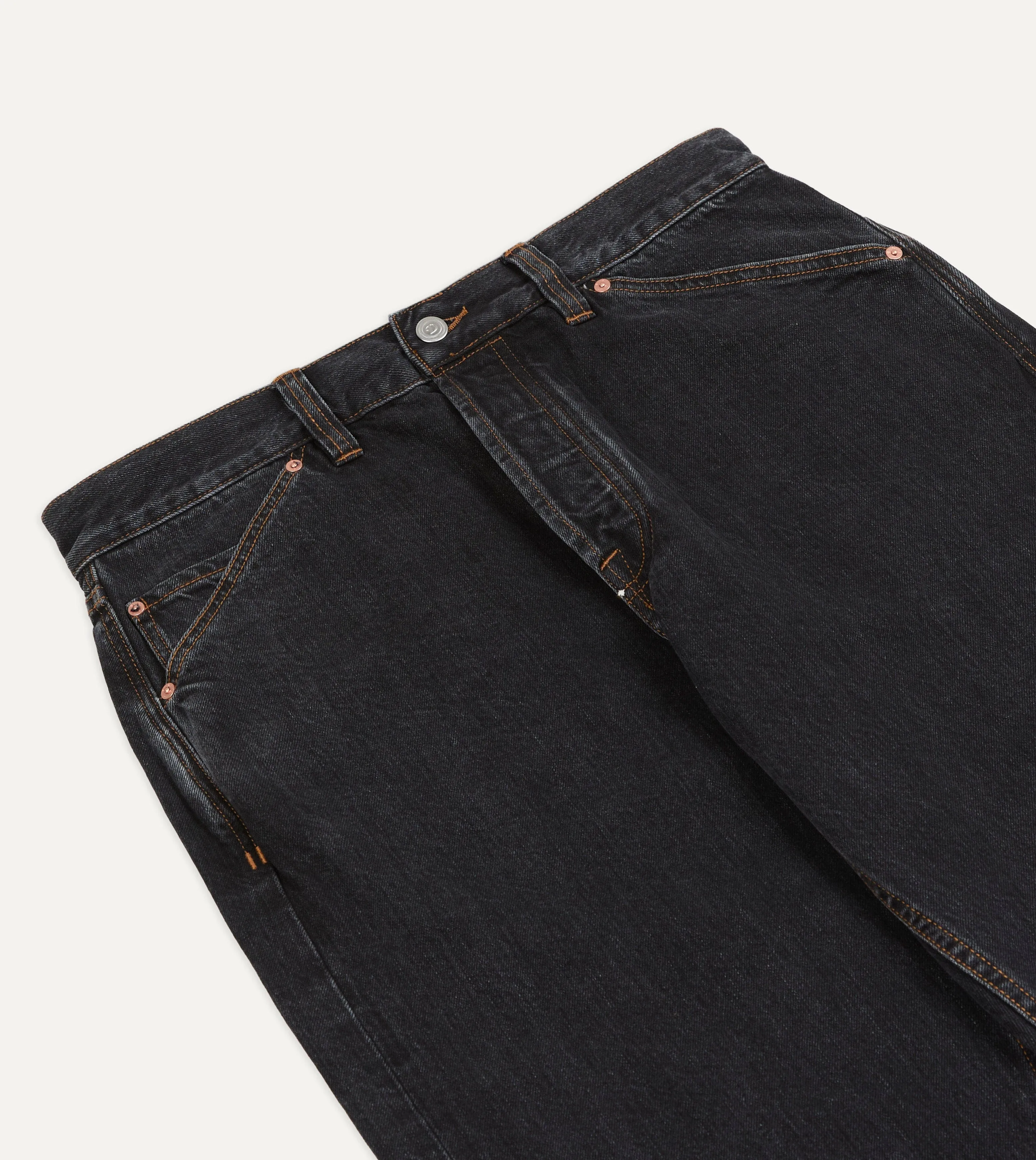 Charcoal 12.3oz Japanese Selvedge Denim Five-Pocket Jeans sold by Drake's London product image thumbnail 4