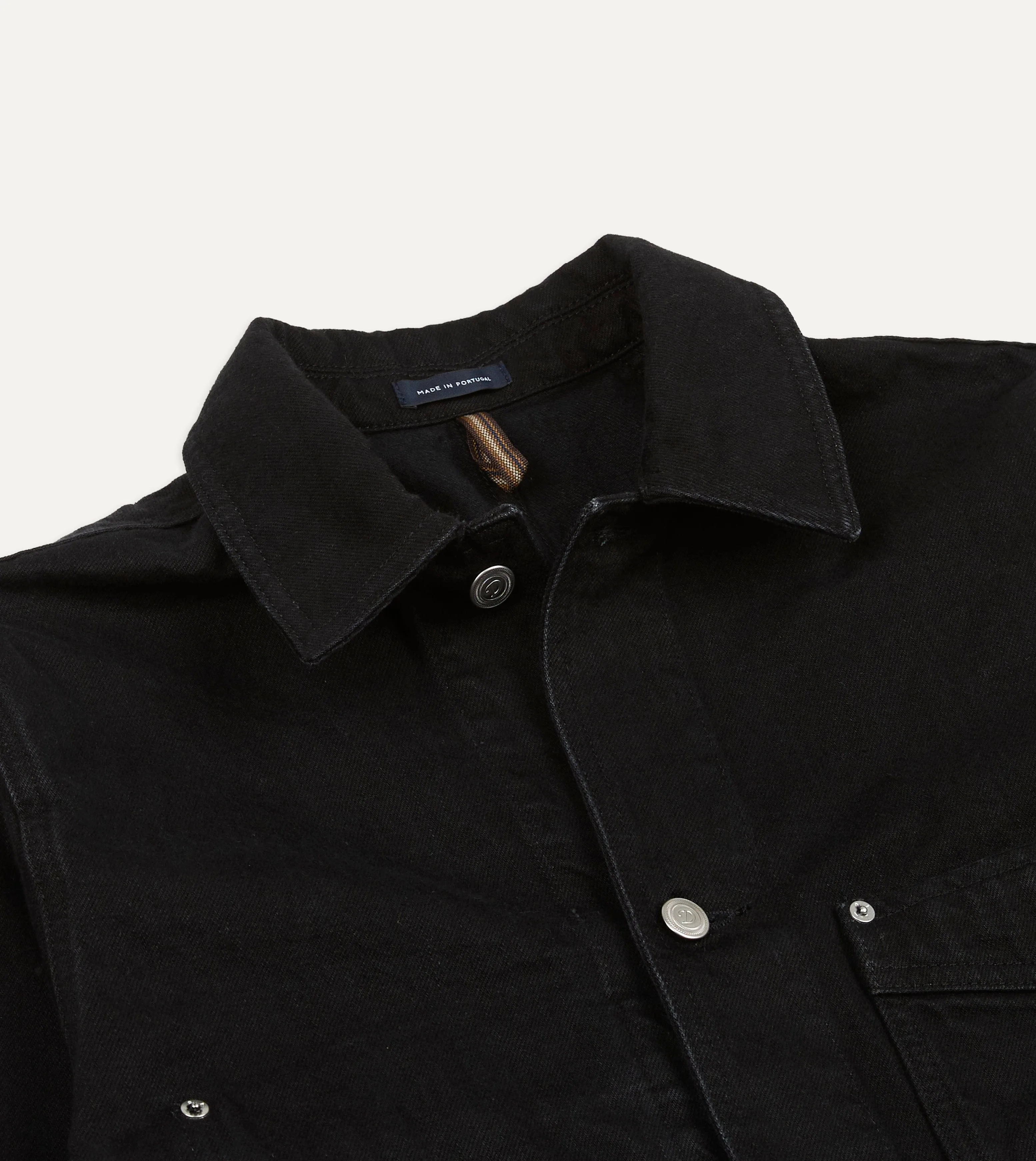 Black Selvedge Denim Five-Pocket Chore Jacket sold by Drake's London product image thumbnail 3