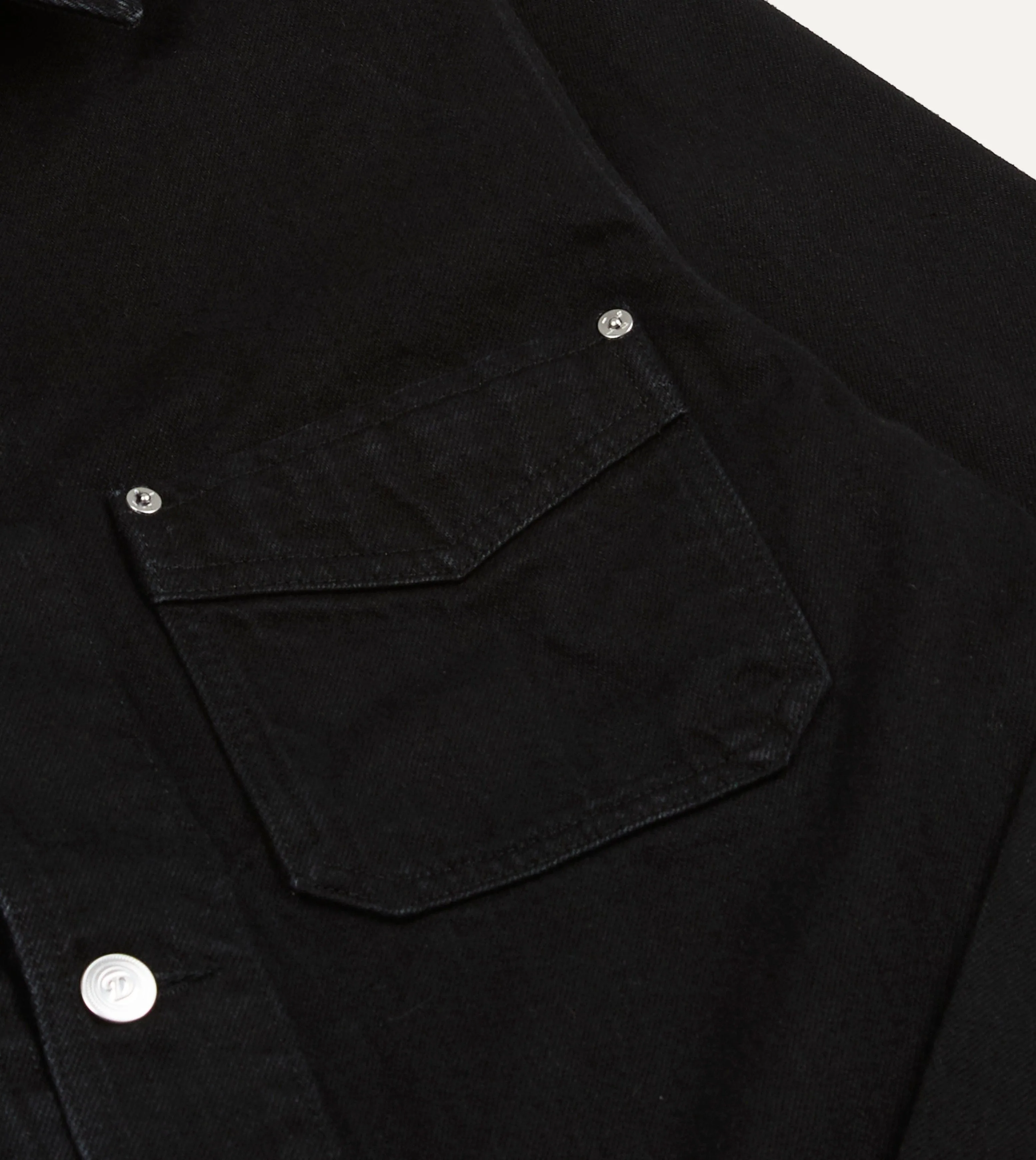 Black Selvedge Denim Five-Pocket Chore Jacket sold by Drake's London product image thumbnail 4