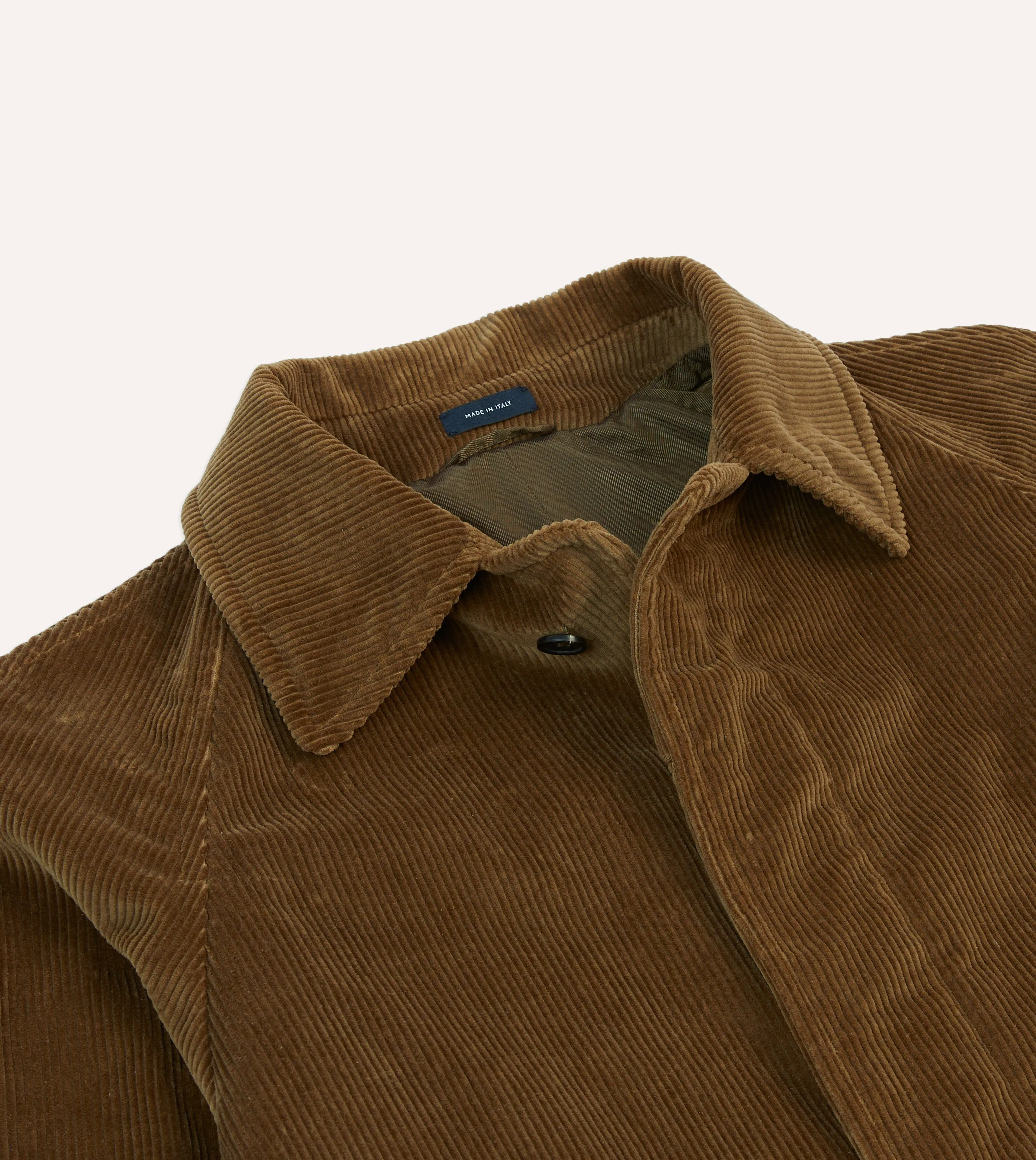 Tan Corduroy Raglan Coat sold by Drake's London product image thumbnail 3