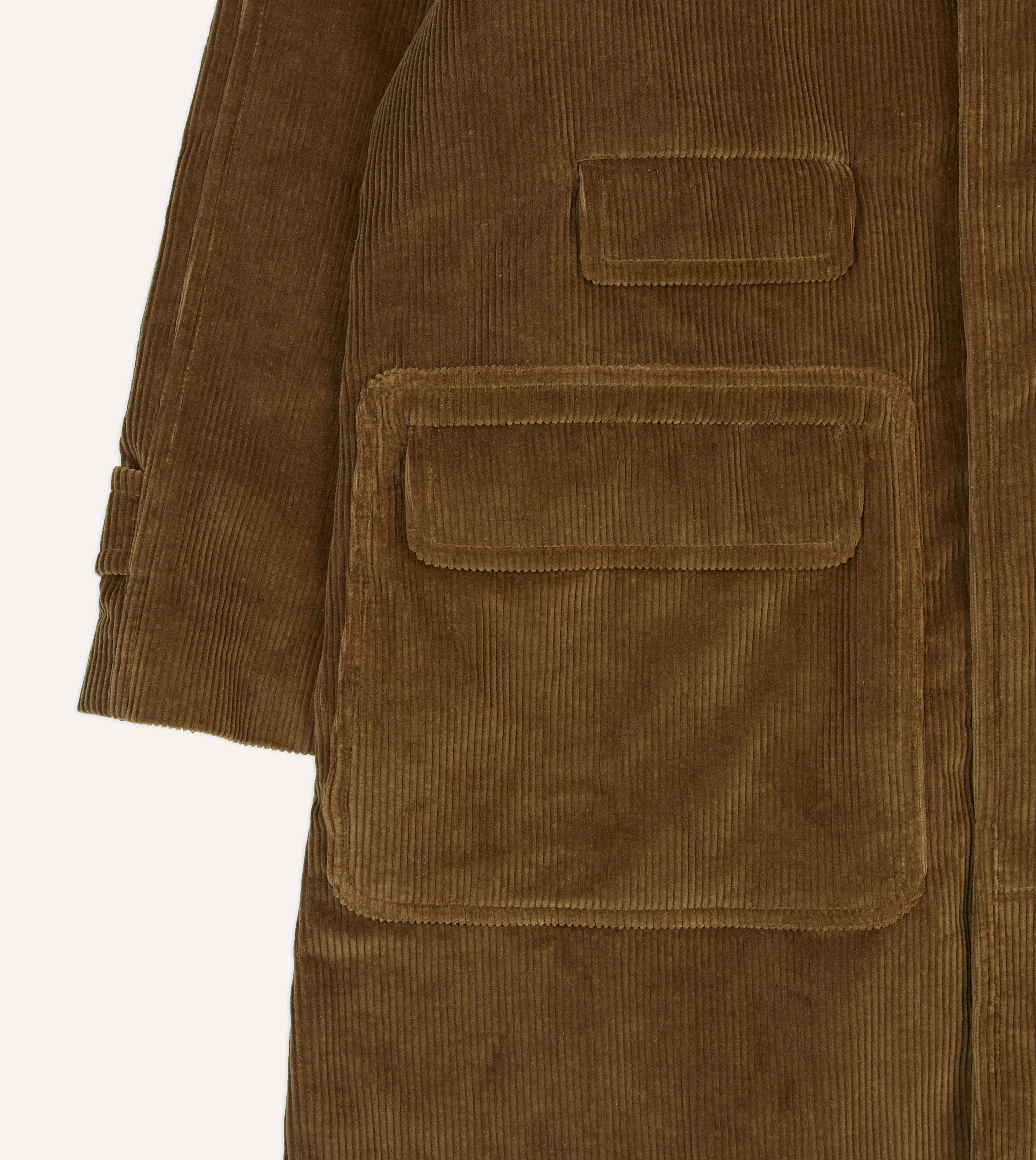 Tan Corduroy Raglan Coat sold by Drake's London product image thumbnail 5