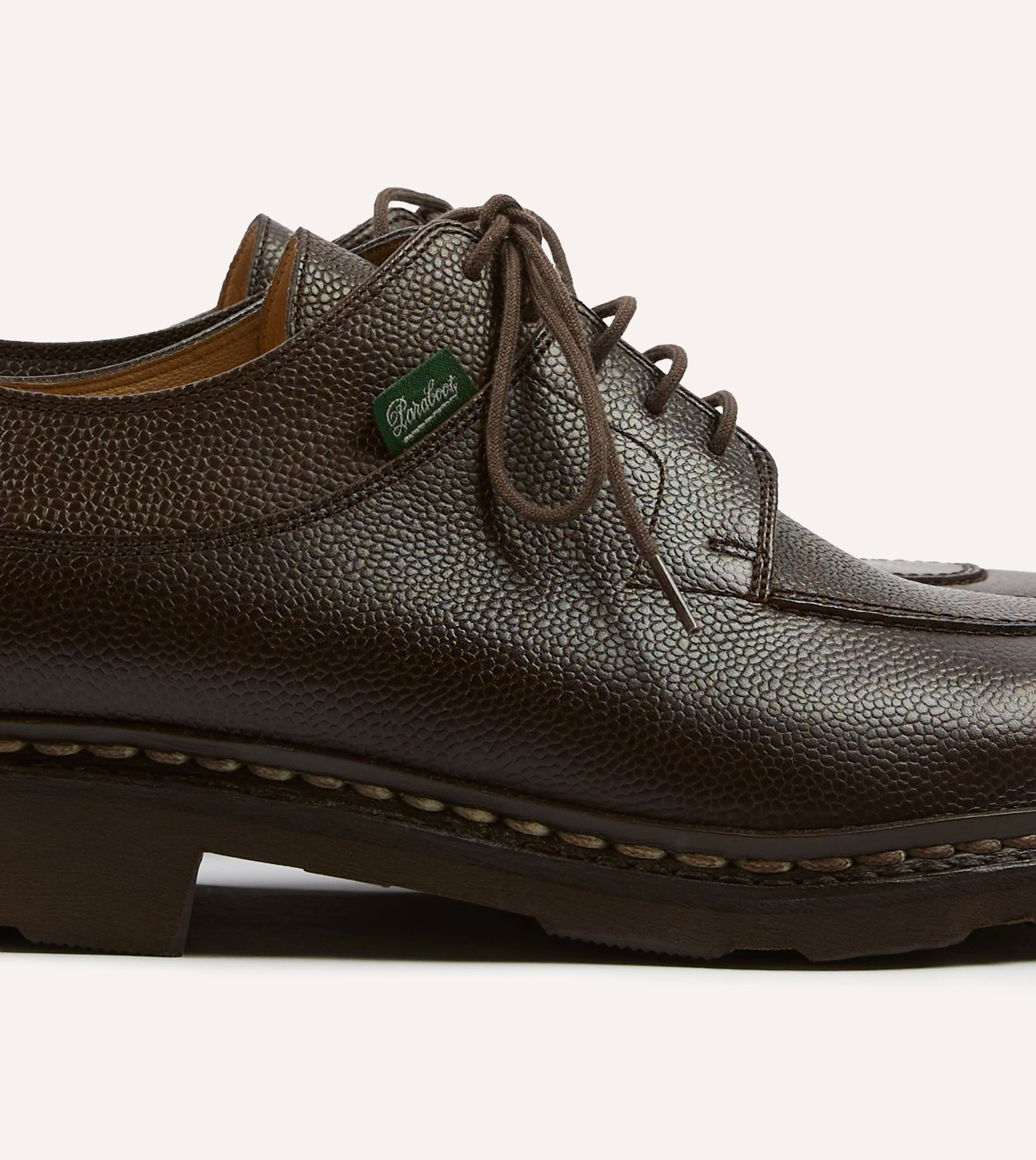 Paraboot Avignon Moka Brown Leather Derby Shoe sold by Drake's London product image thumbnail 3