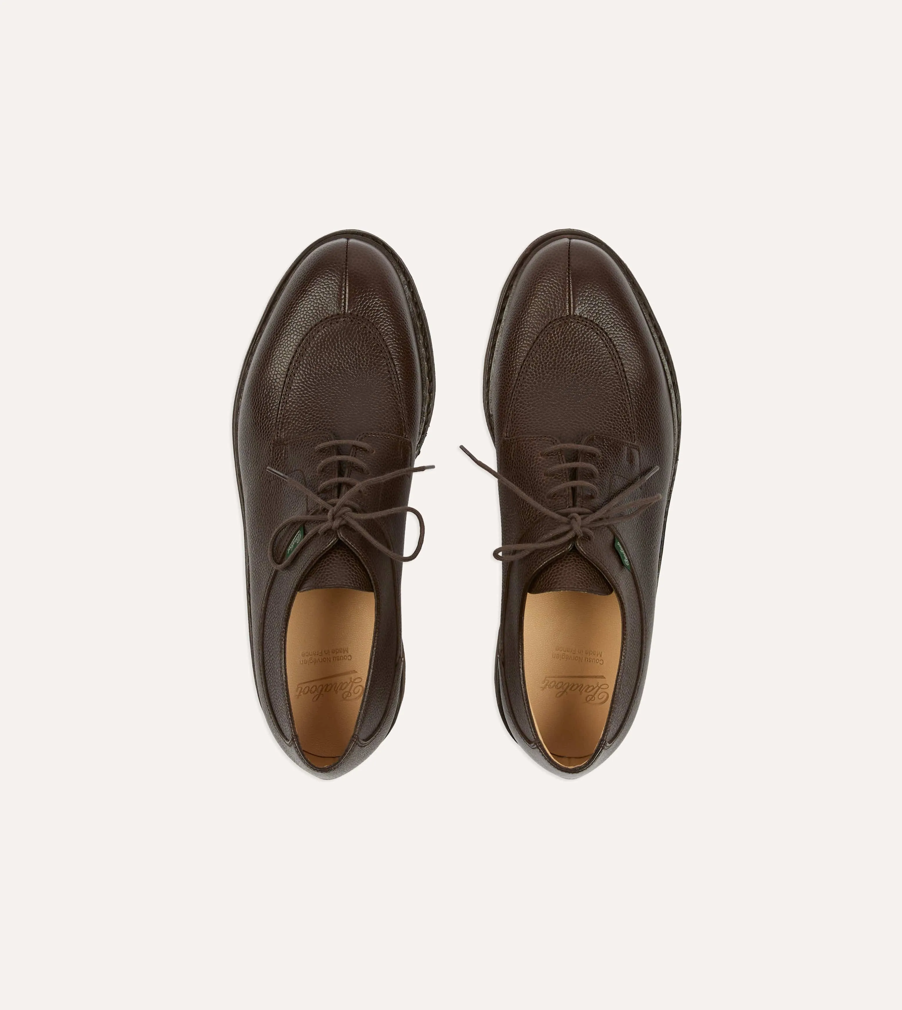 Paraboot Avignon Moka Brown Leather Derby Shoe sold by Drake's London product image thumbnail 4