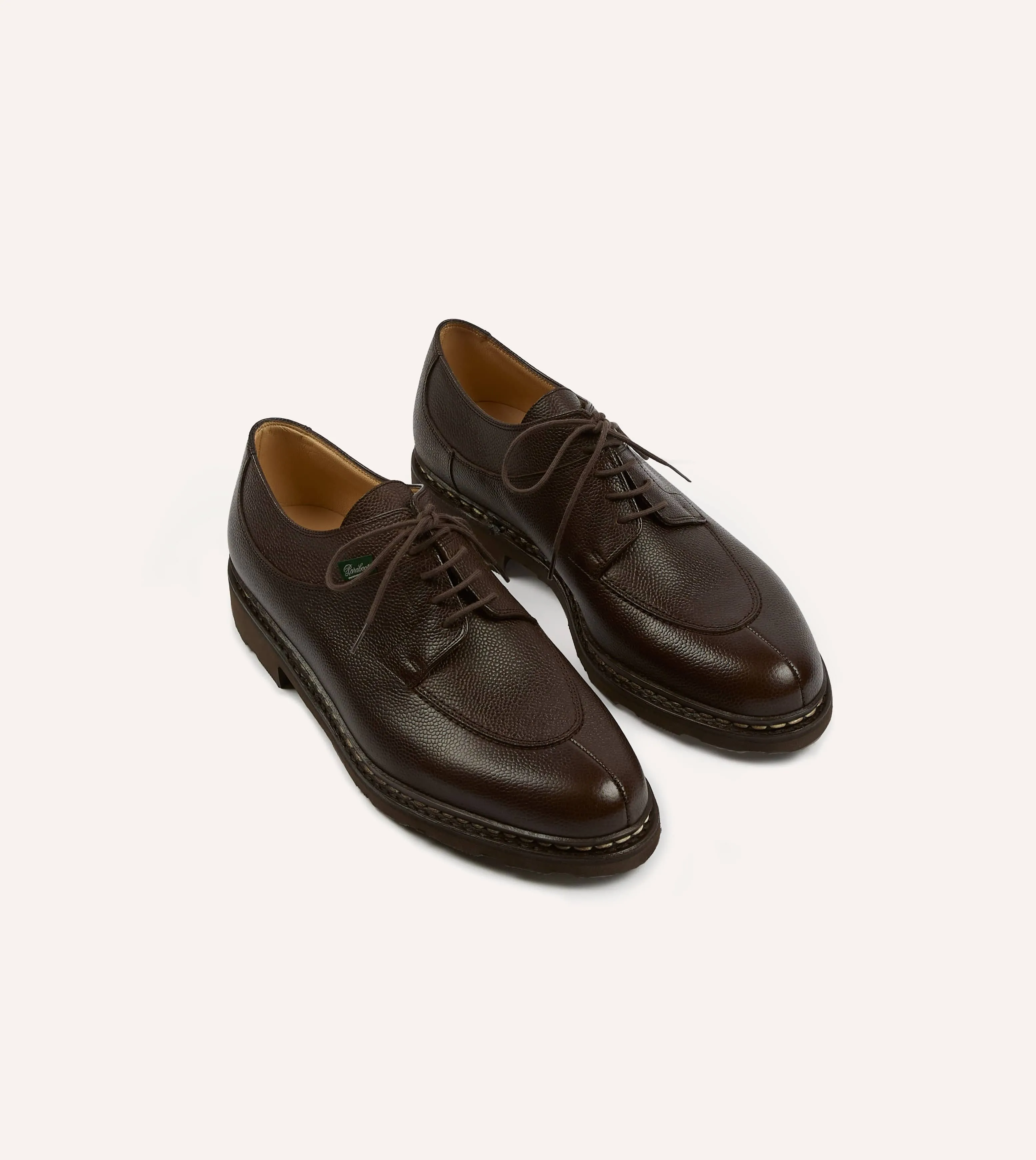 Paraboot Avignon Moka Brown Leather Derby Shoe sold by Drake's London
